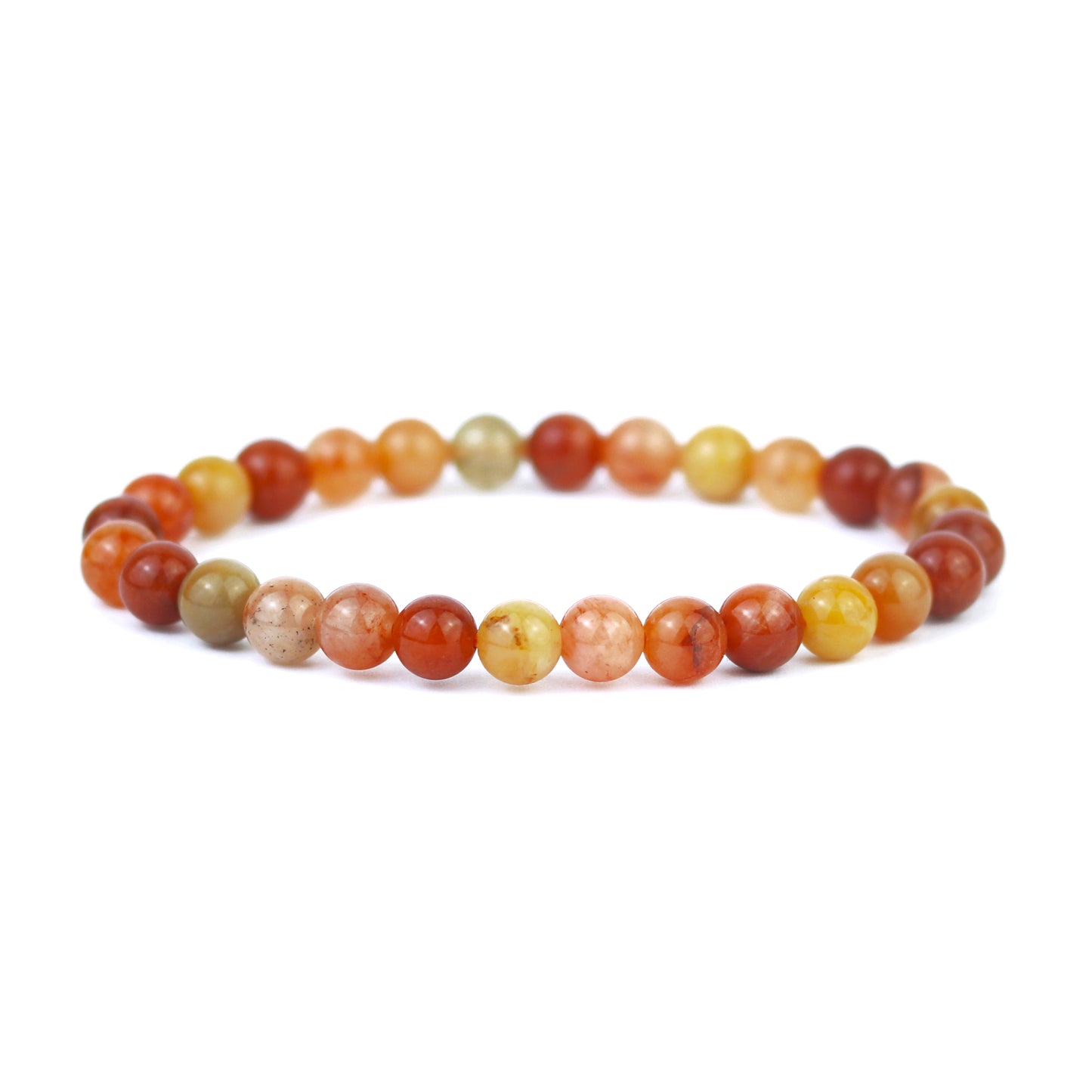 Golden Silk Jade Stretch Bracelet 6mm