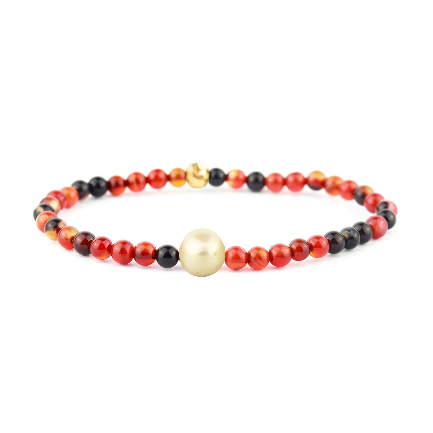 Pippa Pearl Stretch Bracelet in Dream Agate