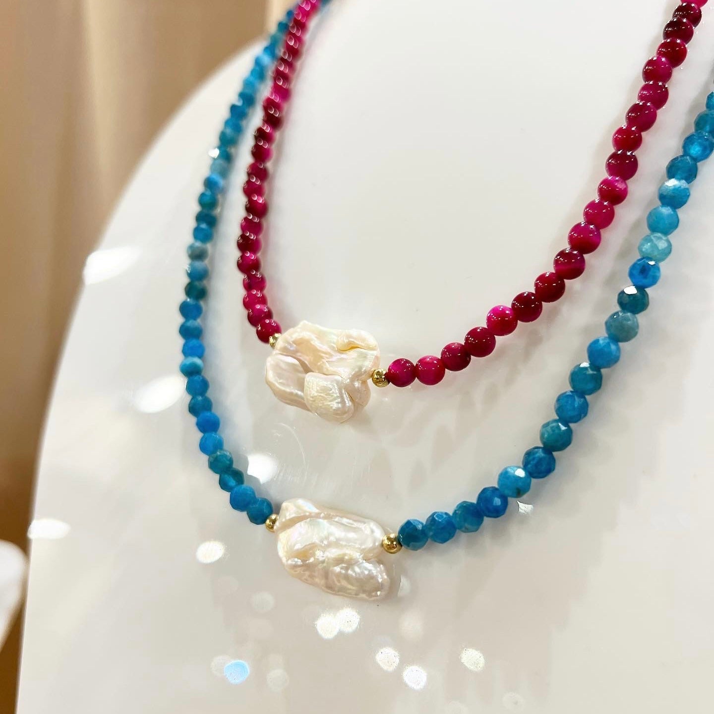 Linda Necklace in Pink Tiger Eye