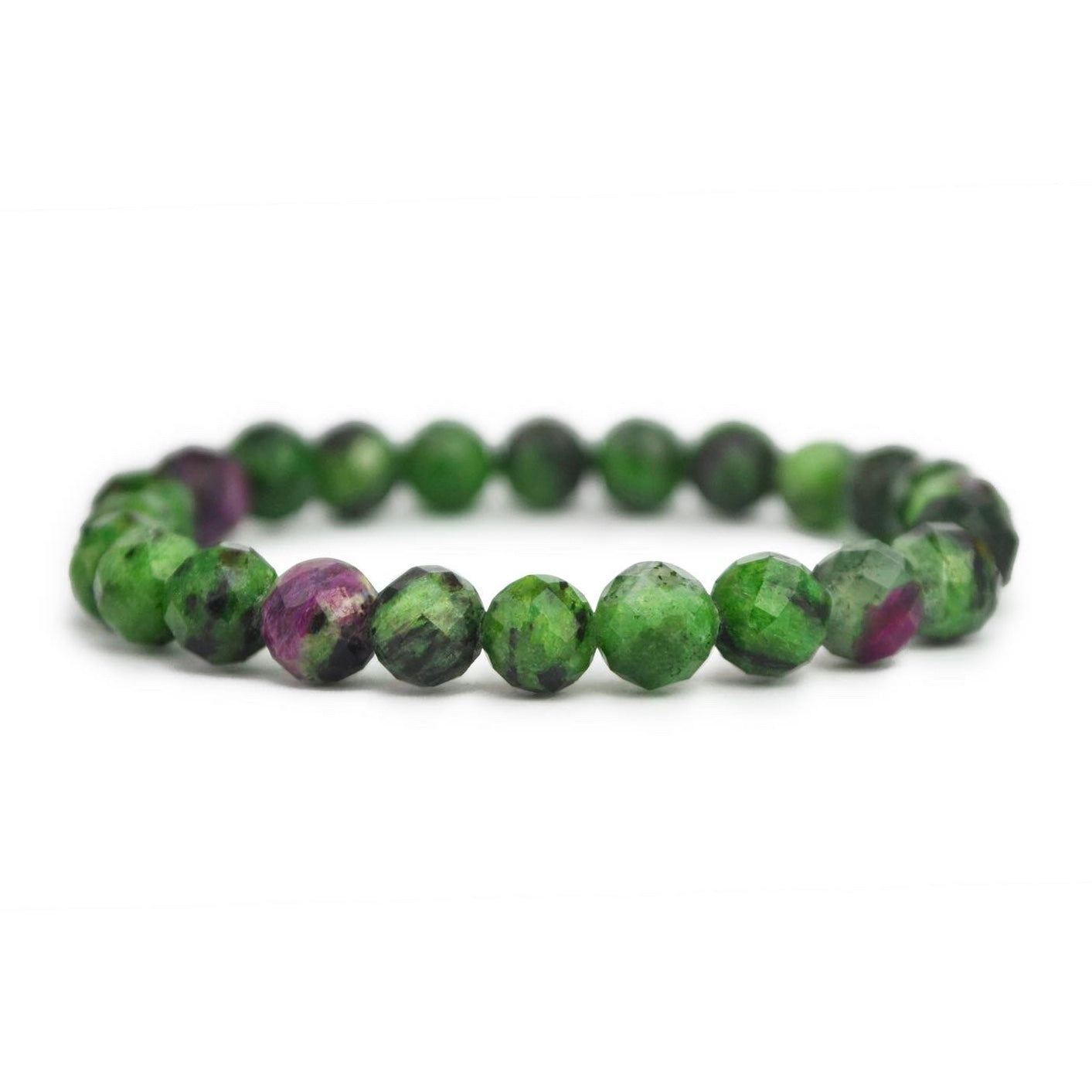 Faceted Ruby Zoisite Stretch Bracelet 8mm