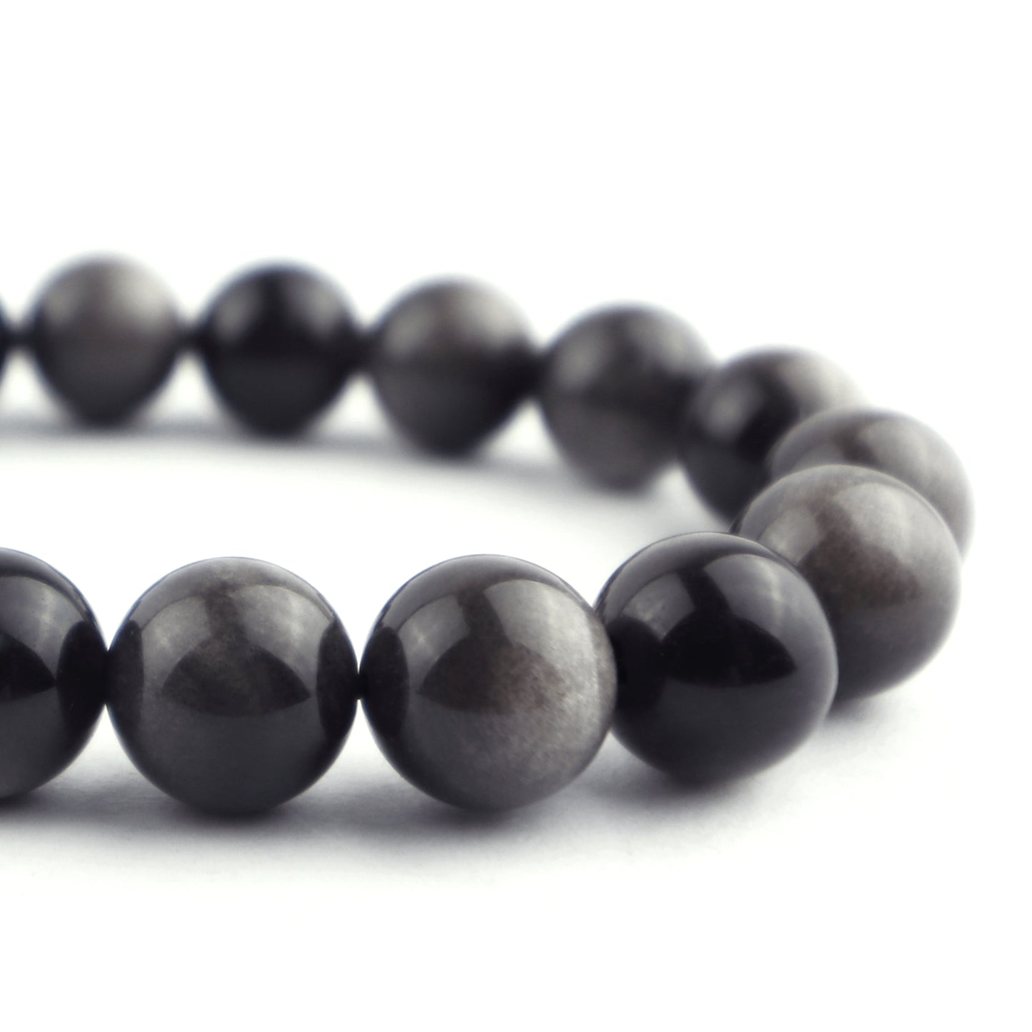 Silver Sheen Obsidian Stretch Bracelet 8mm