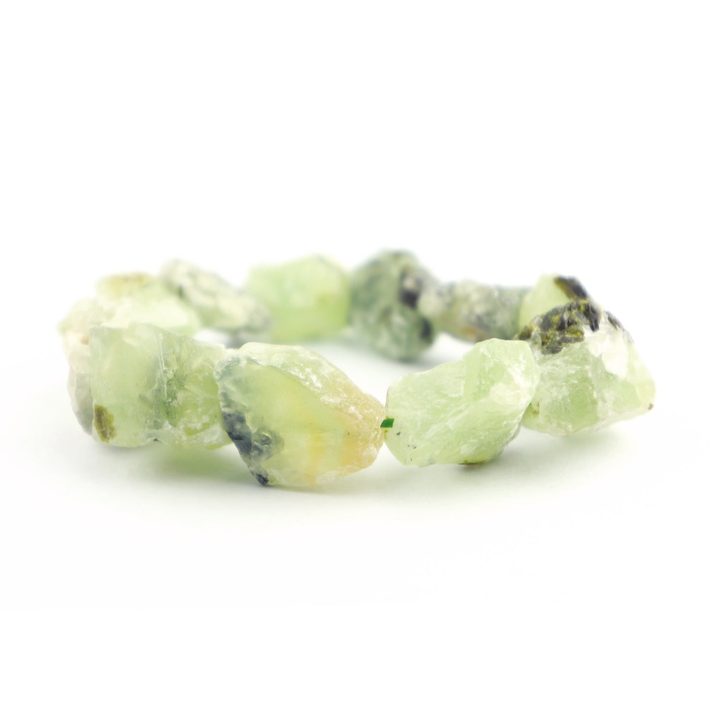 Raw Prehnite Stretch Bracelet Medium