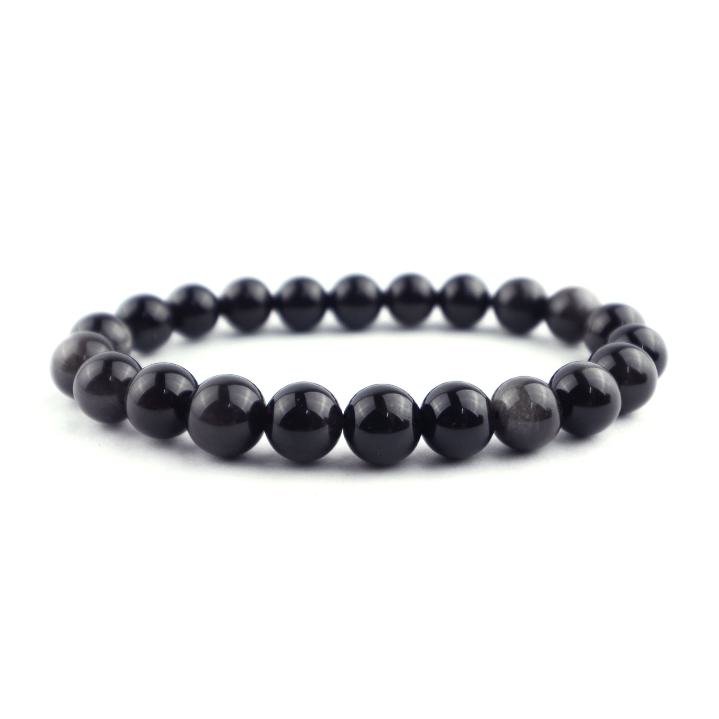 Silver Sheen Obsidian Stretch Bracelet 8mm