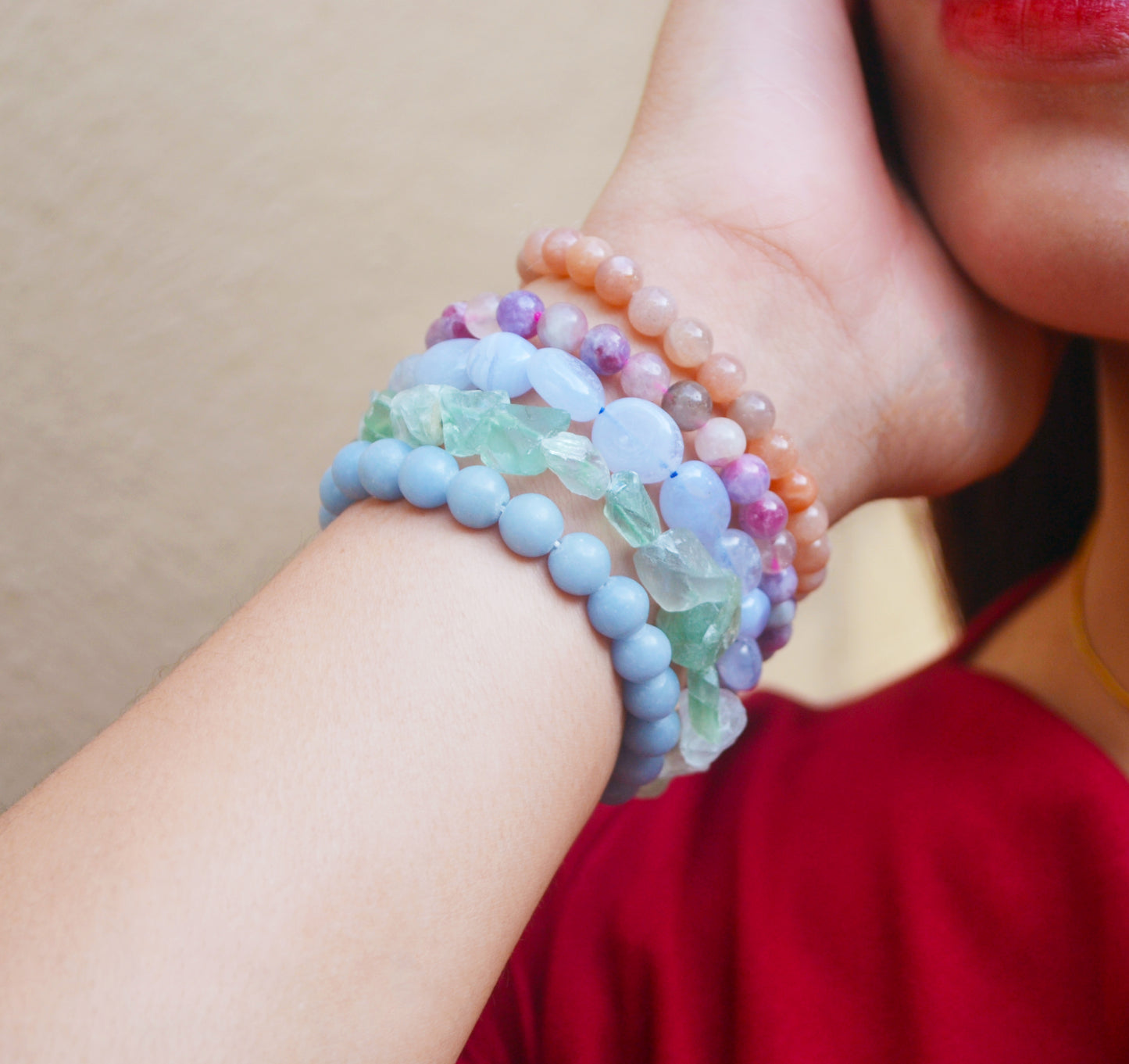 Angelite Stretch Bracelet 6mm