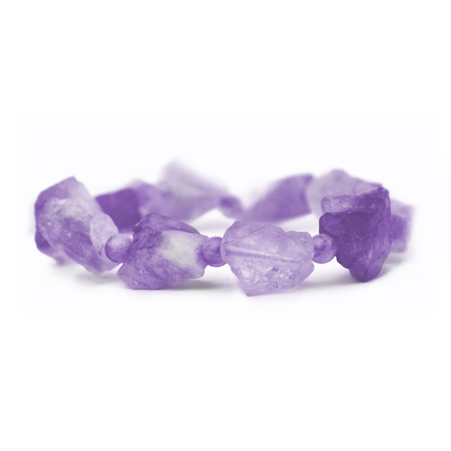 Raw + 6mm Amethyst Stretch Bracelet