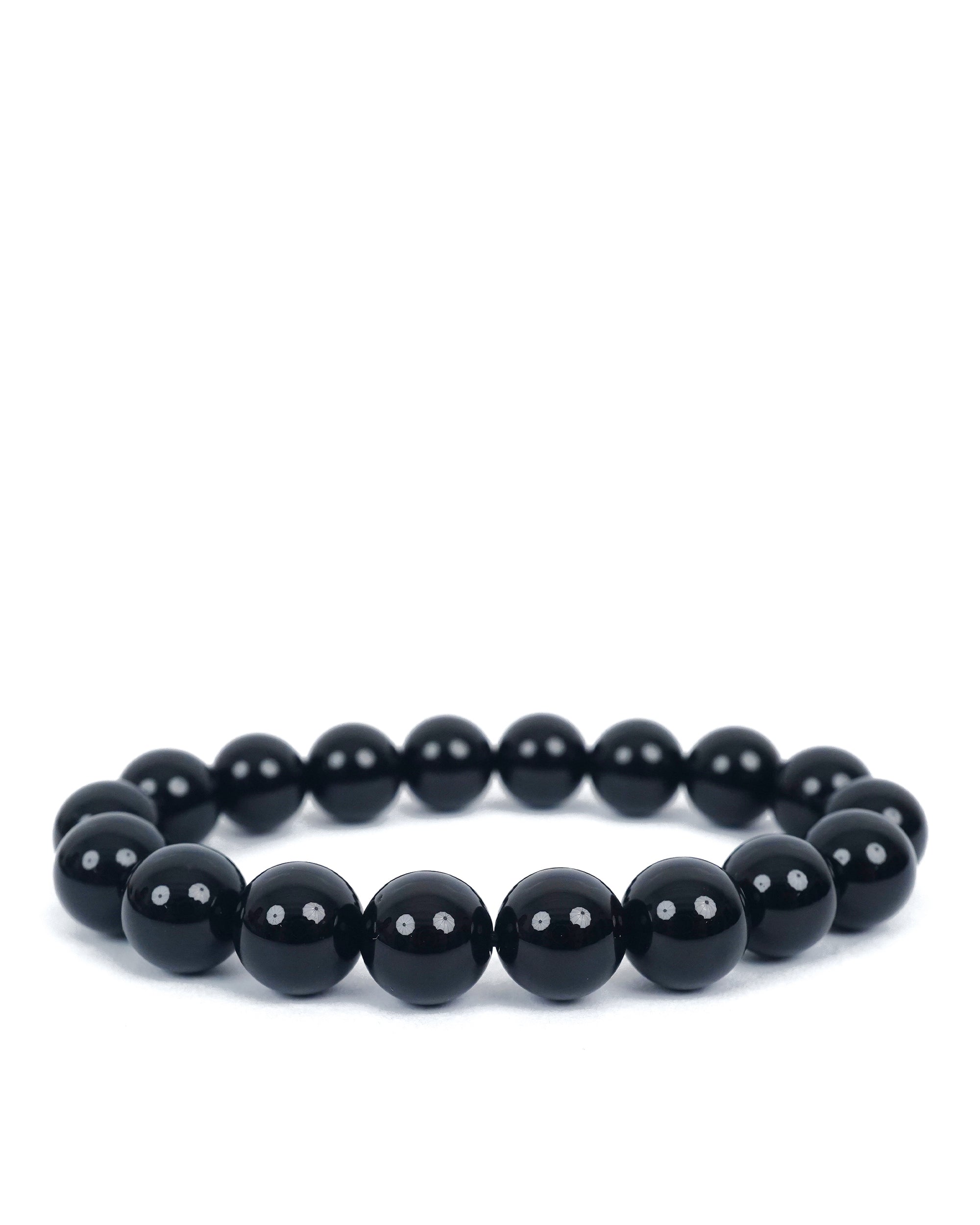 Polished Black Onyx Stretch Bracelet