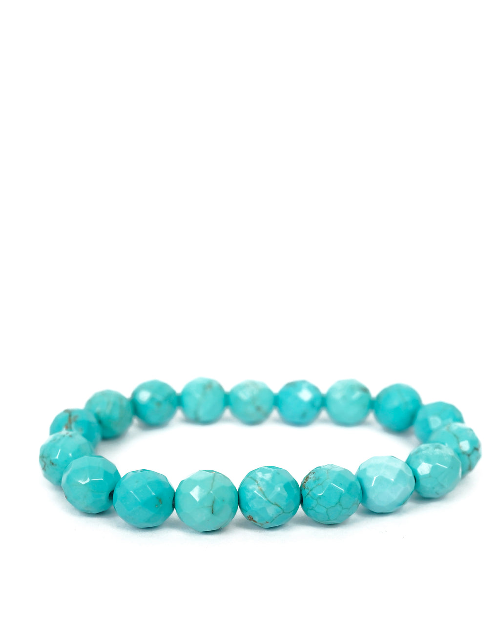 Faceted Turquoise Magnesite Stretch Bracelet