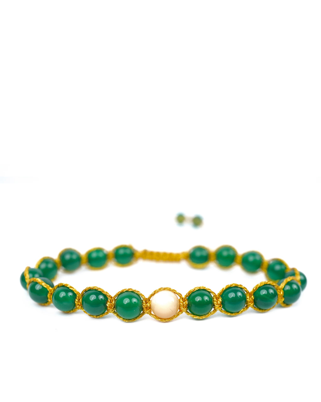 Cadence Orbit Bracelet in Green Agate