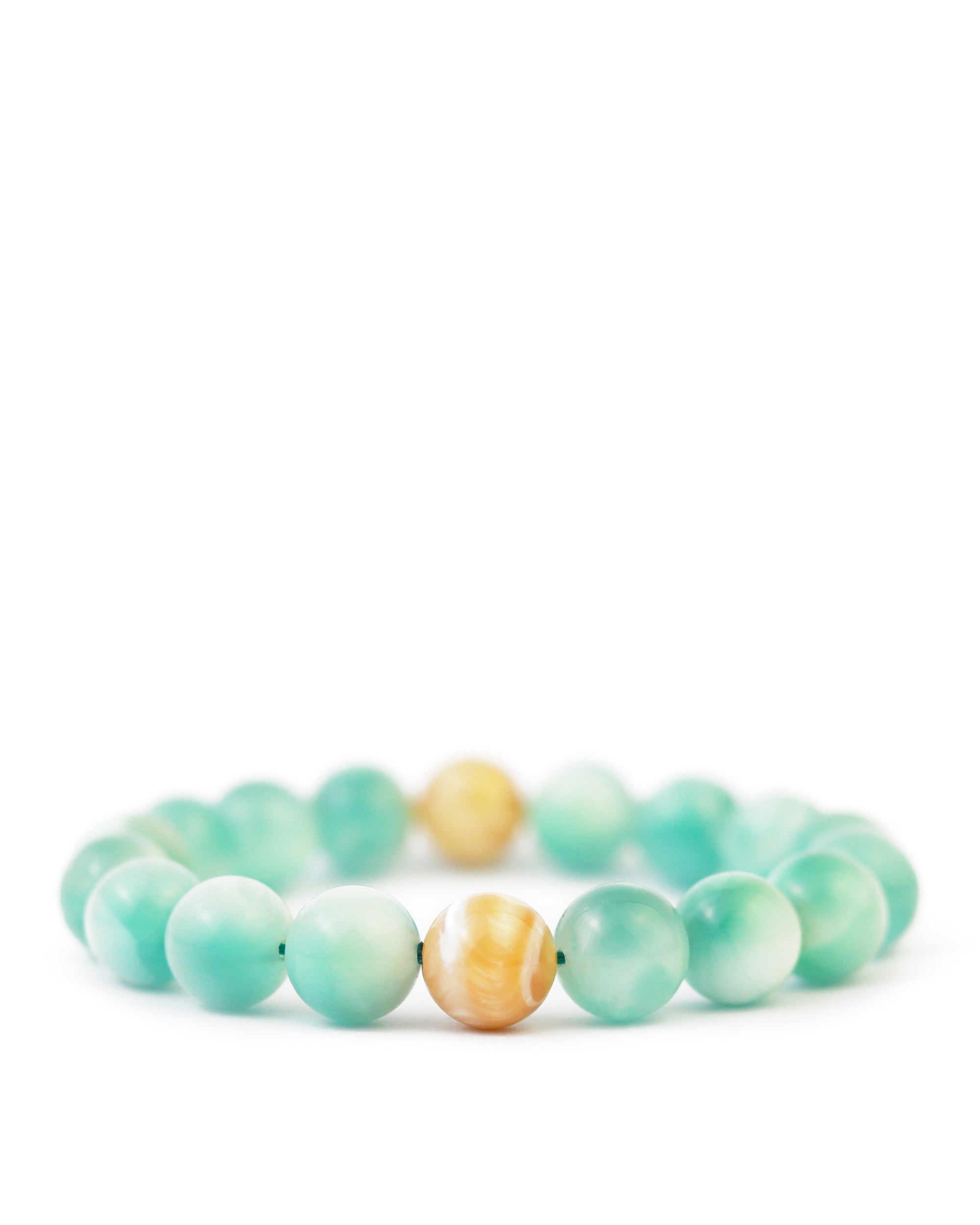 Antoine Bracelet in Green Pectolite 10mm