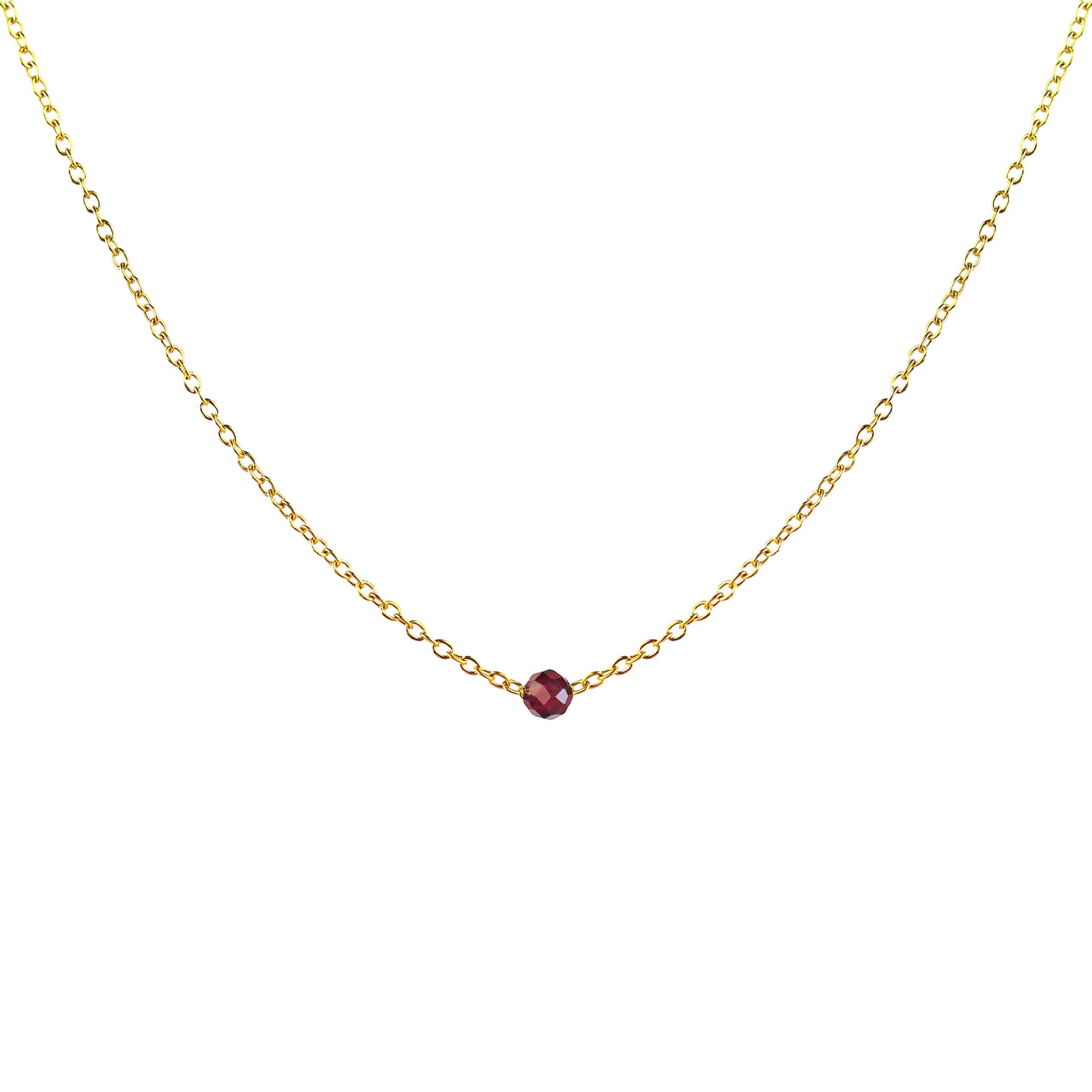 Eva Delicate Chain Necklace in Almandine Garnet