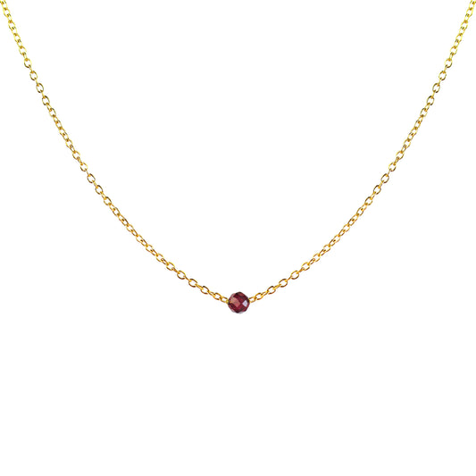 Eva Delicate Chain Necklace in Almandine Garnet