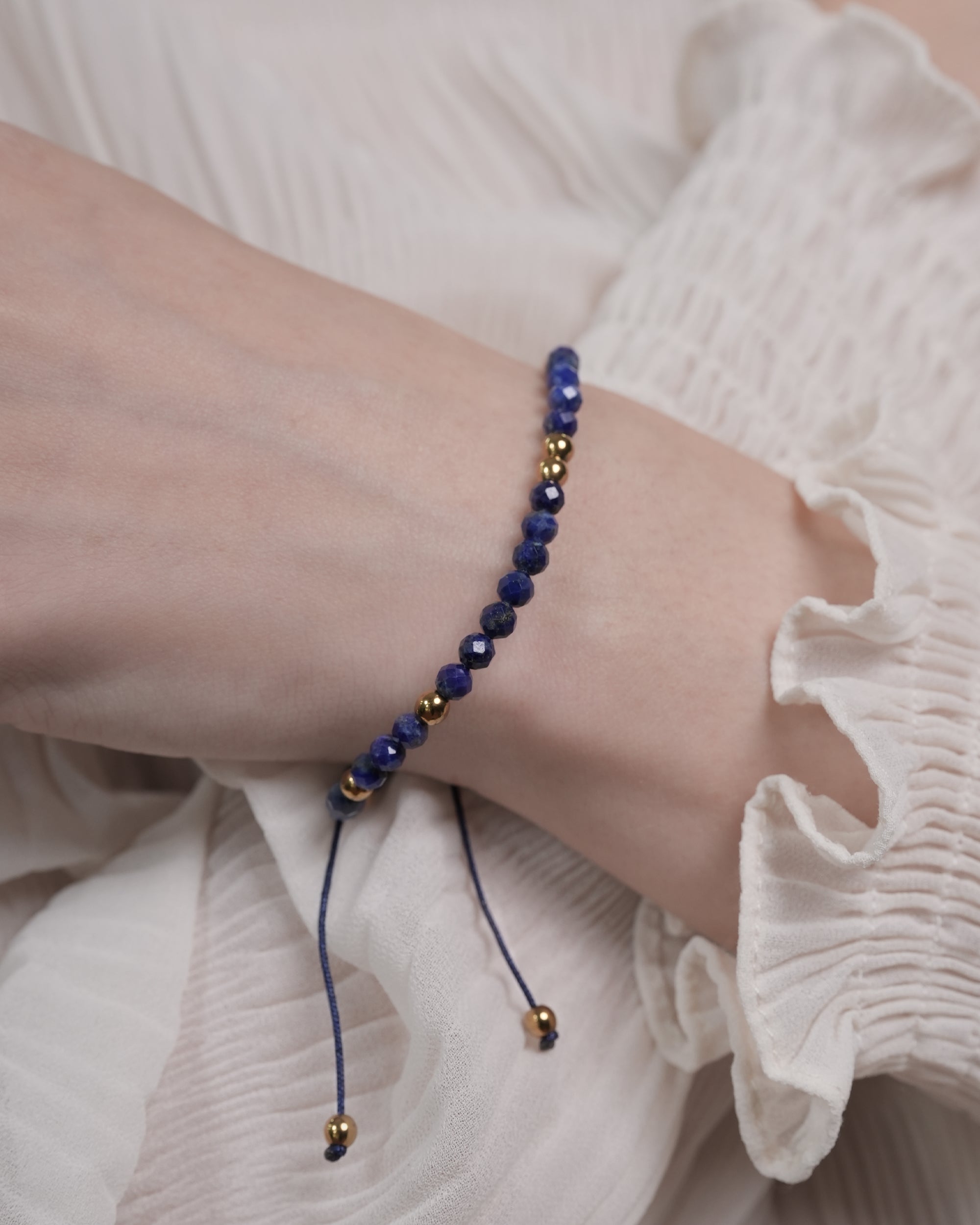 Cadence Pulse Bracelet in Faceted Lapis Lazuli