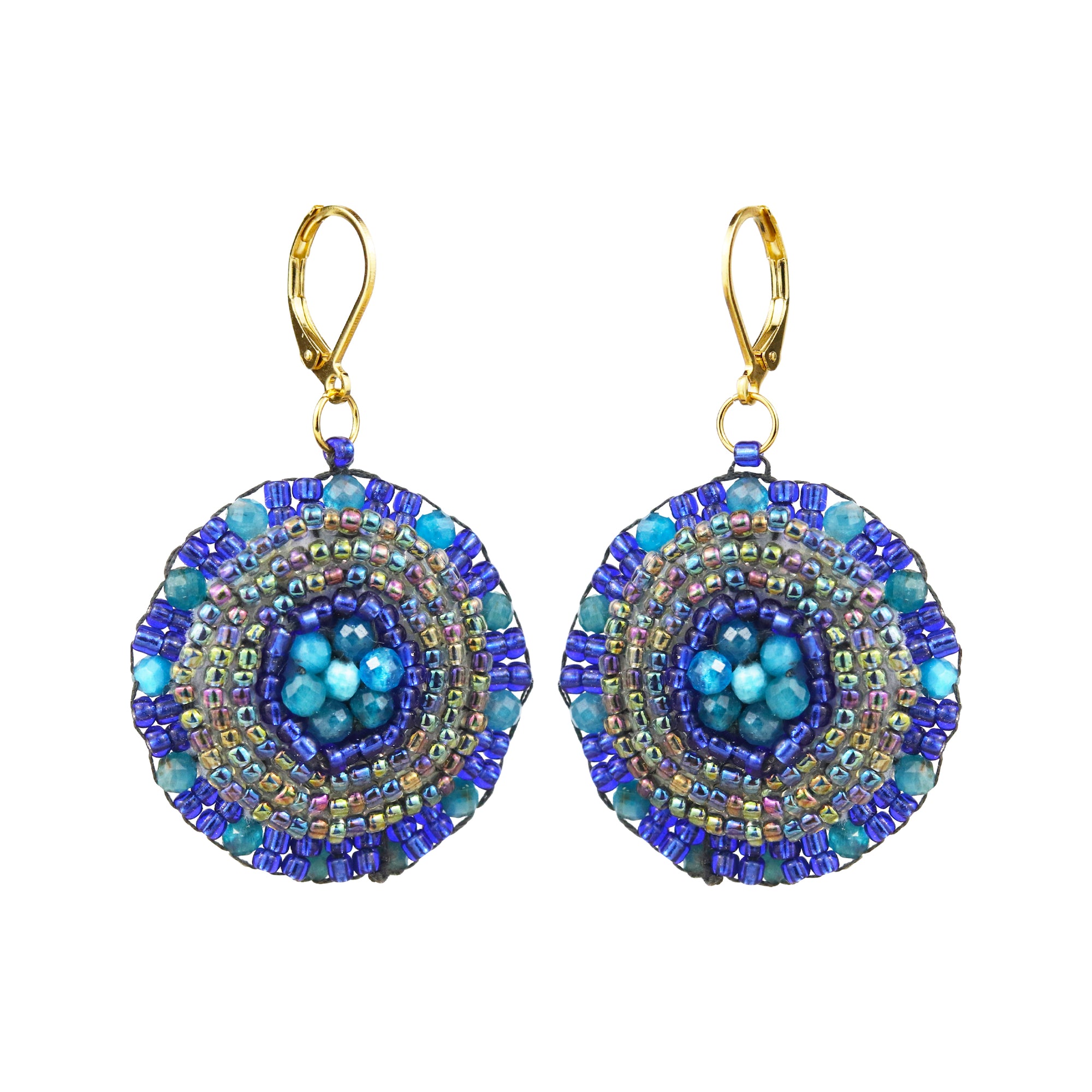 Nova Dangle Earrings in Blue Apatite