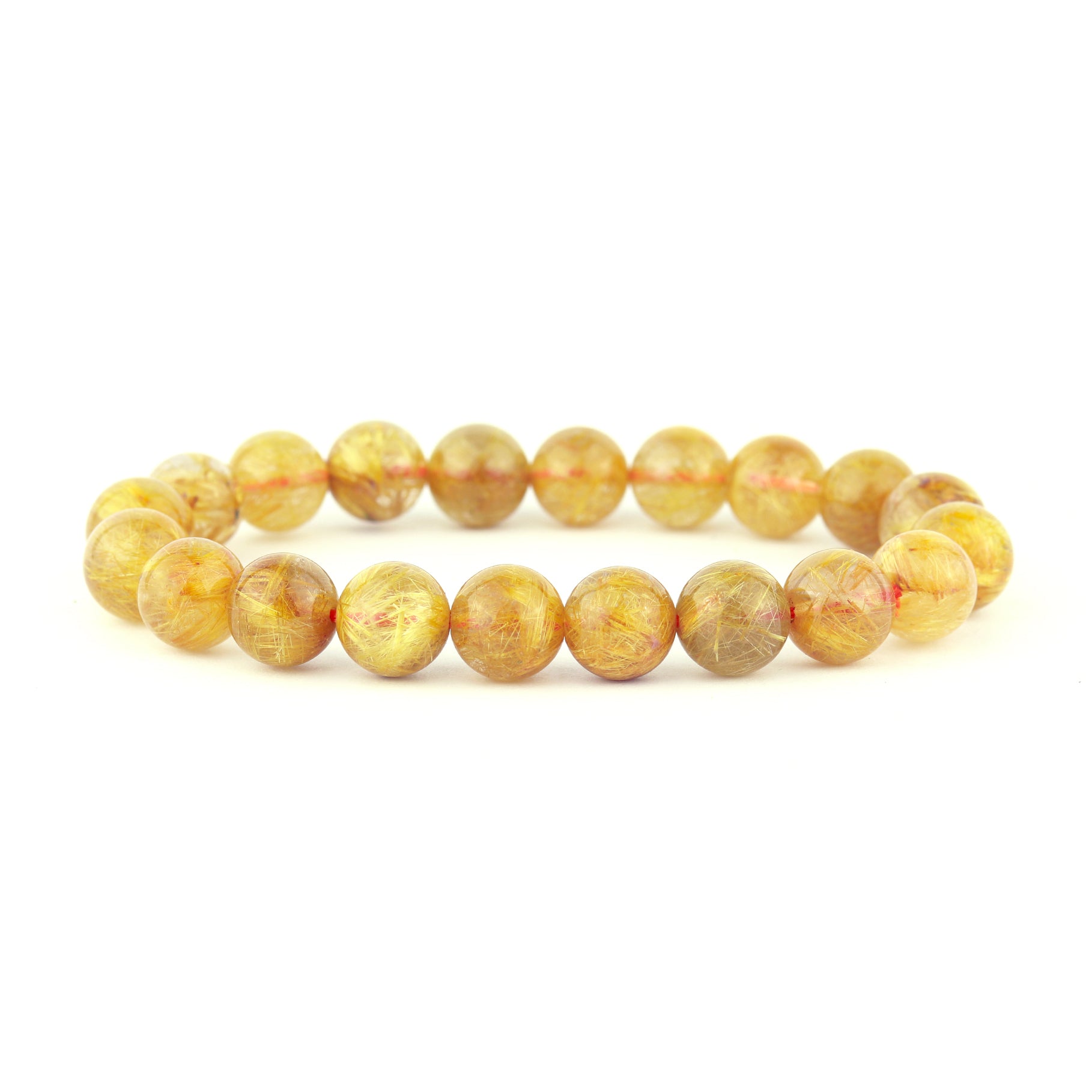 A-Grade Golden Rutilated Quartz Stretch Bracelet 10mm