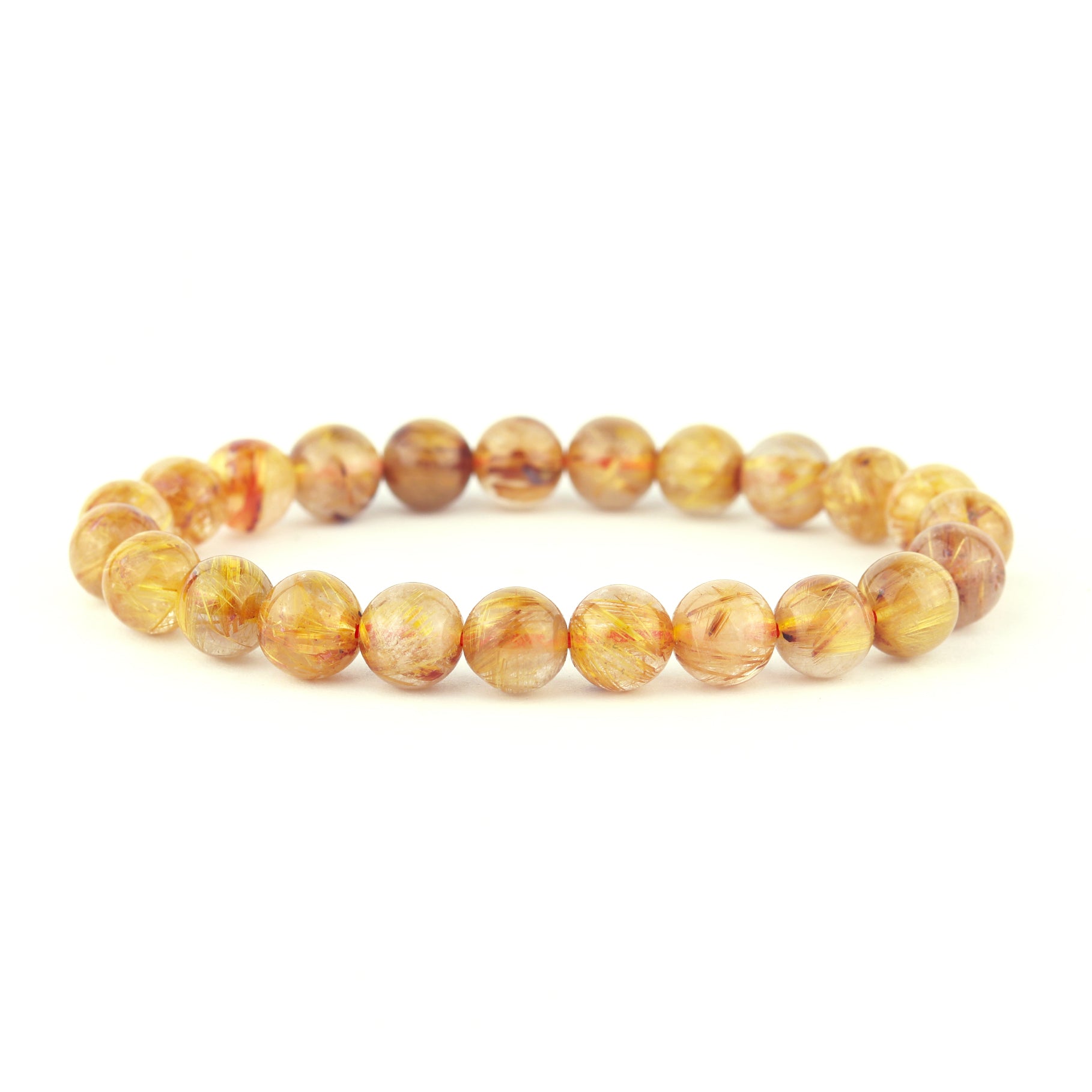 A-Grade Golden Rutilated Quartz Stretch Bracelet 8mm