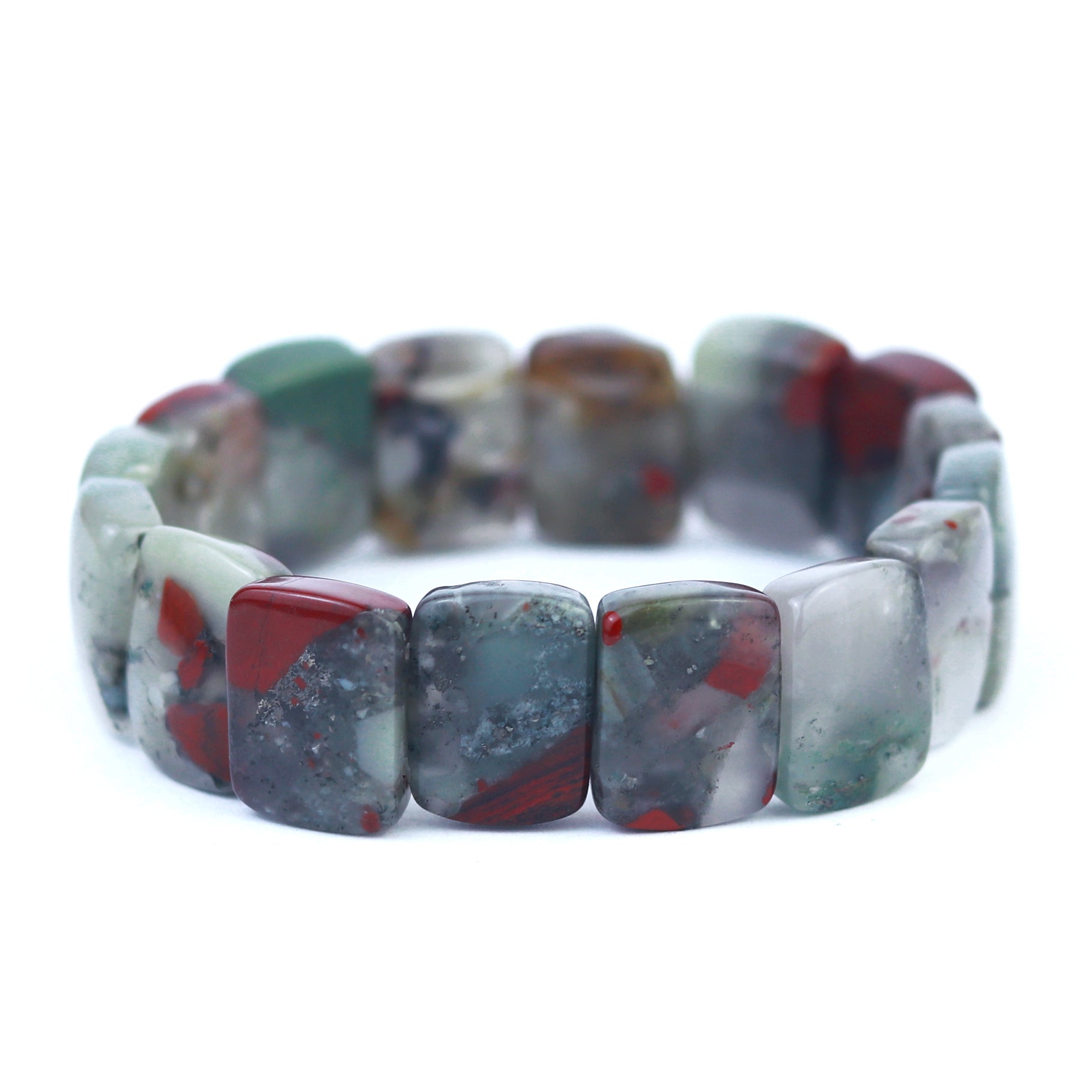 African Gray Bloodstone Soft Bangle
