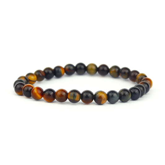 Blue-Brown Tiger Eye Stretch Bracelet 6mm