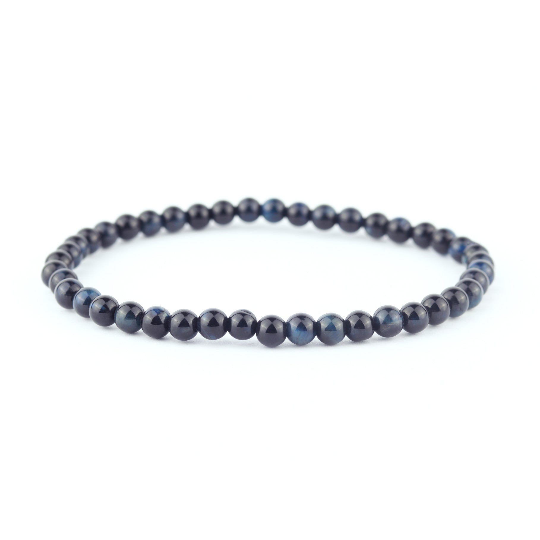 Blue Tiger Eye Stretch Bracelet 4mm