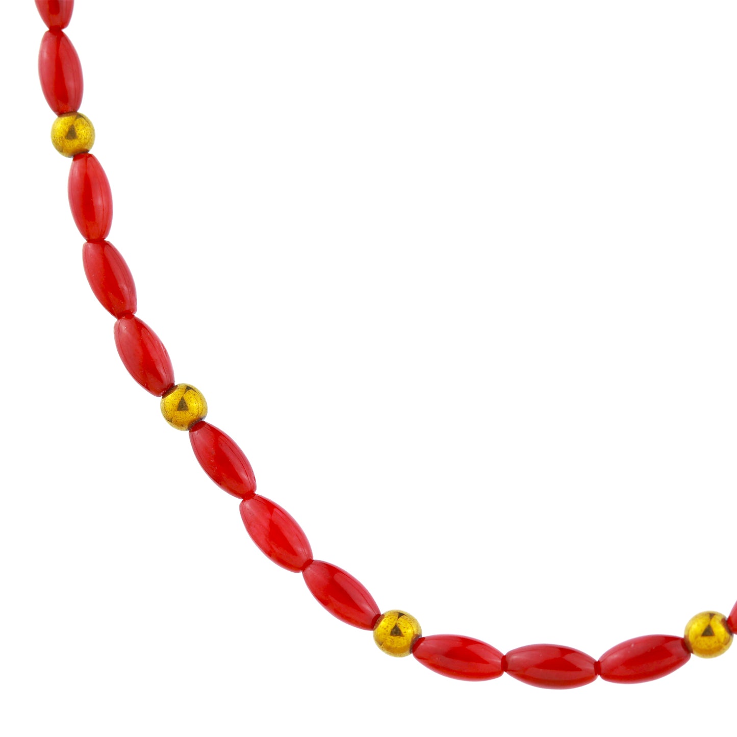 Brie Necklace in Red Coral Rice