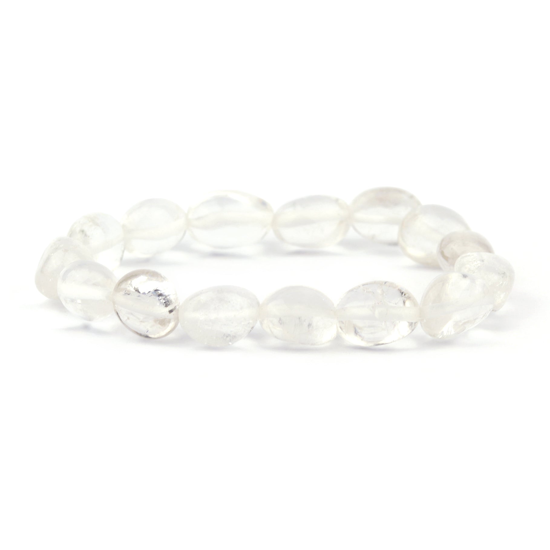 Clear Quartz Pebbles Stretch Bracelet