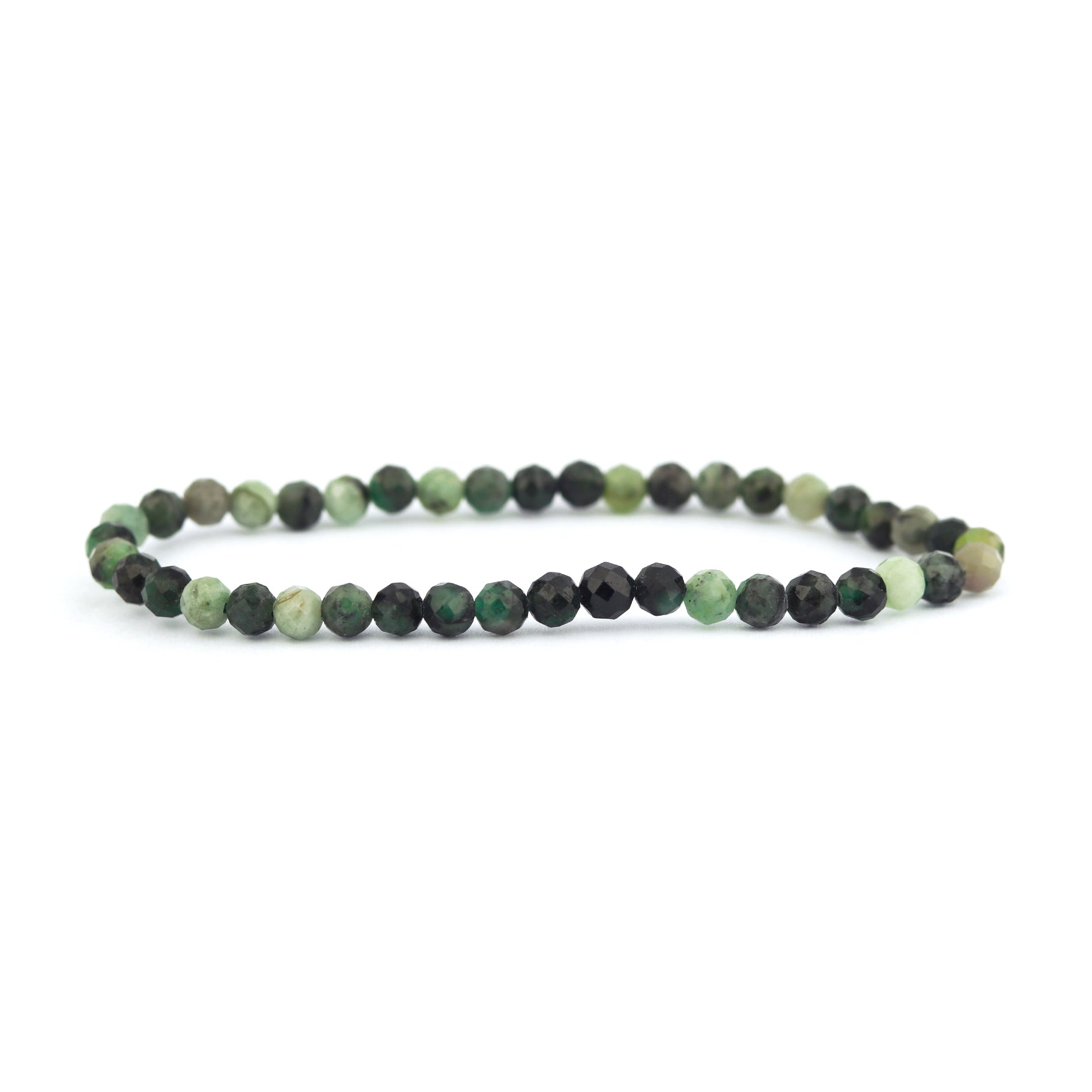 Emerald Stretch Bracelet 4mm Faceted