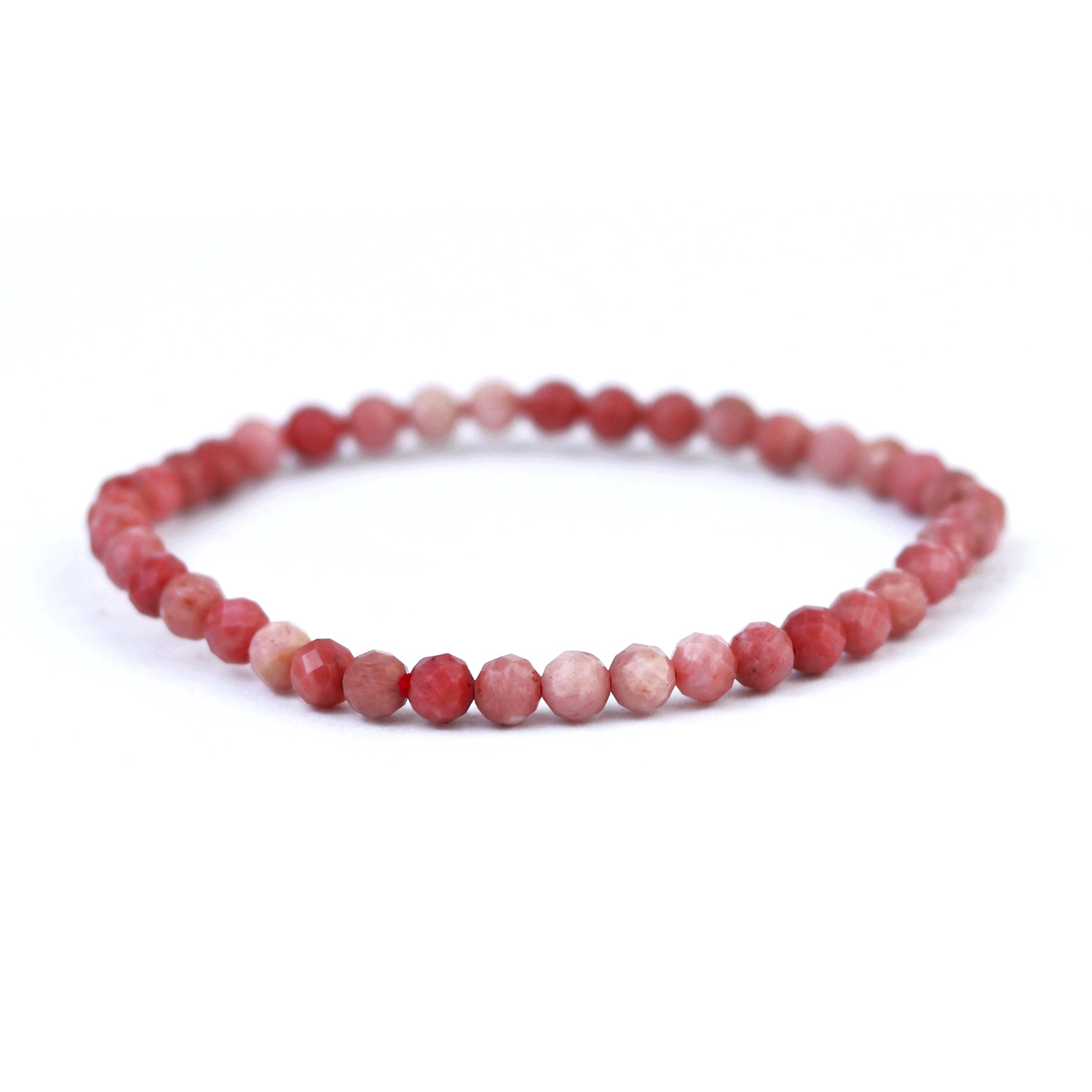 Faceted Pink Rhodonite Stretch Bracelet 4mm