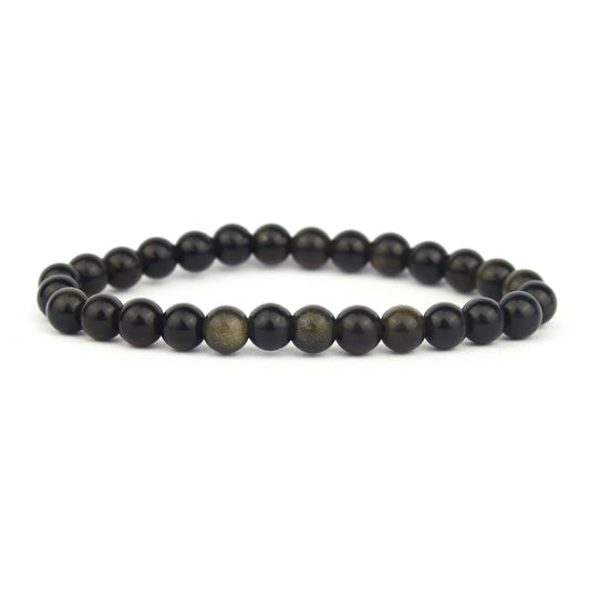 Gold Sheen Obsidian Stretch Bracelet 6mm