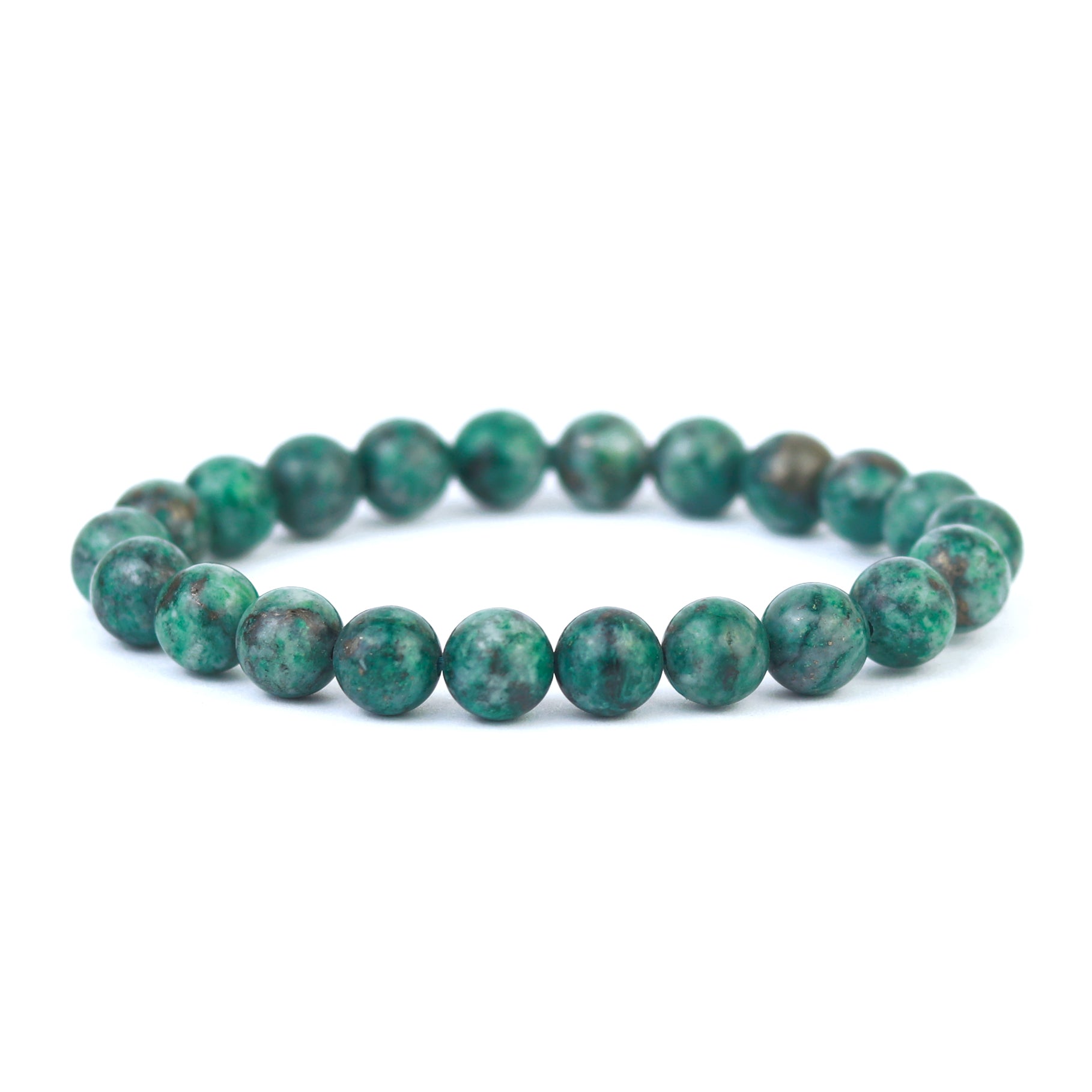 Green Mica with Pyrite Stretch Bracelet 8mm