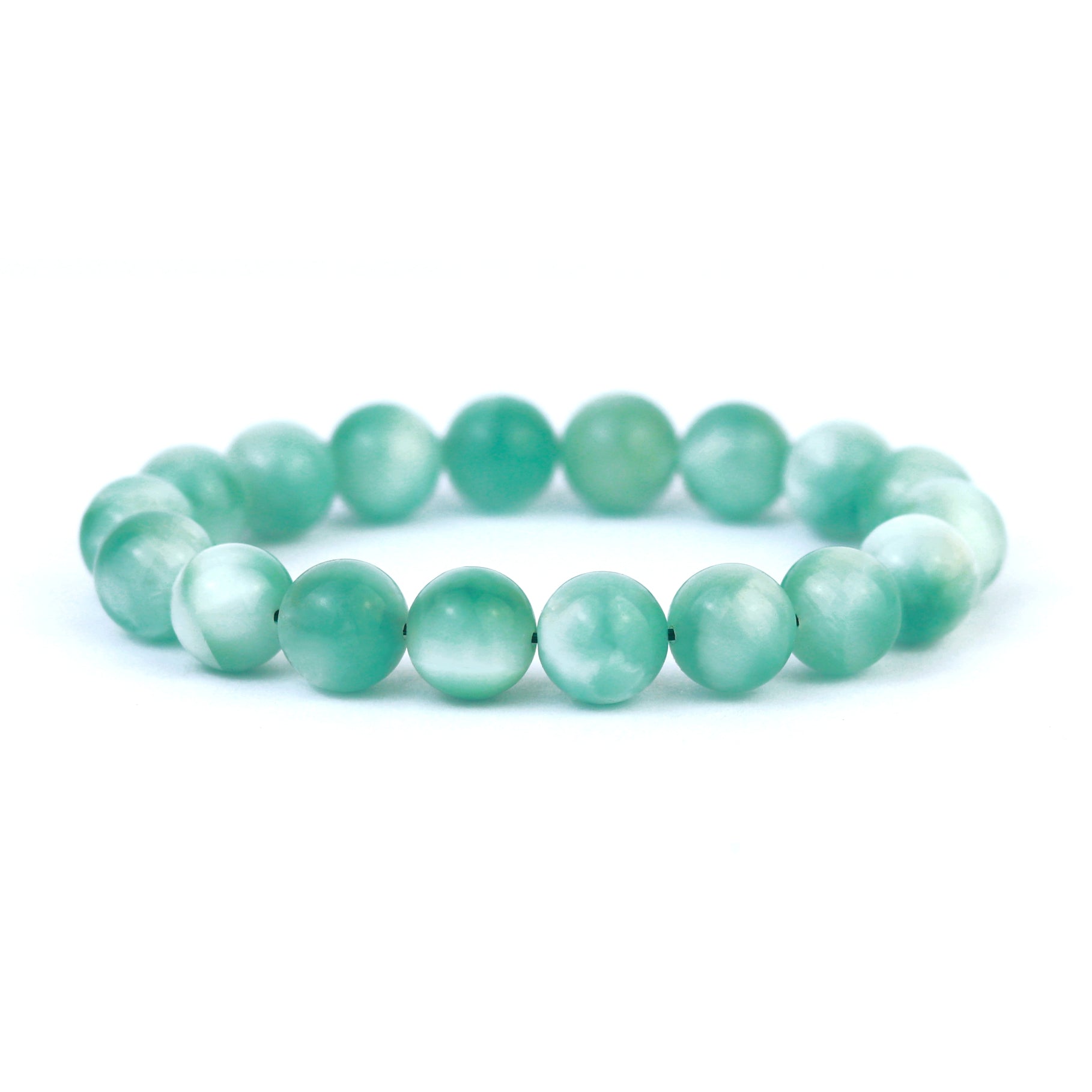 Green Pectolite Stretch Bracelet 10mm
