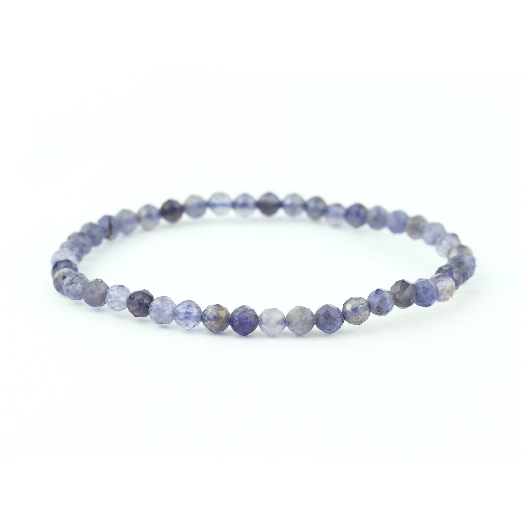 Faceted Iolite Stretch Bracelet 4mm