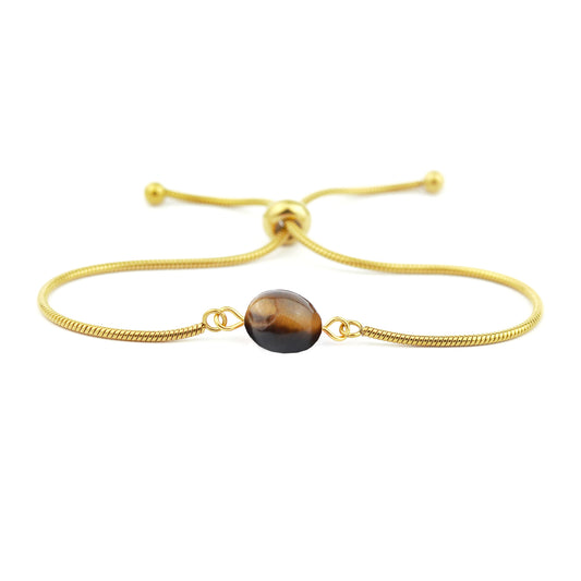 Katie Adjustable Bracelet in Brown Tiger Eye