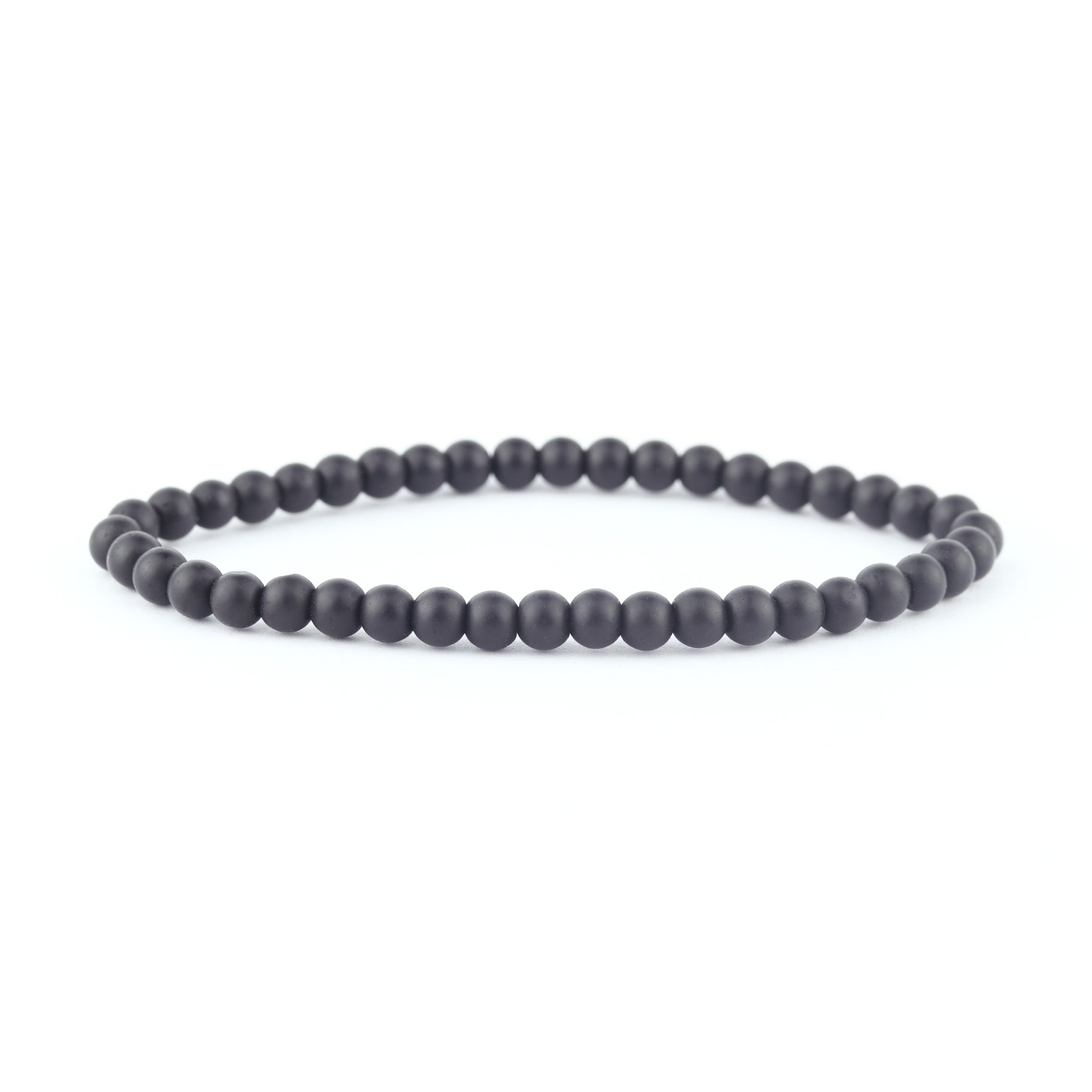 Matte Black Onyx Stretch Bracelet 4mm