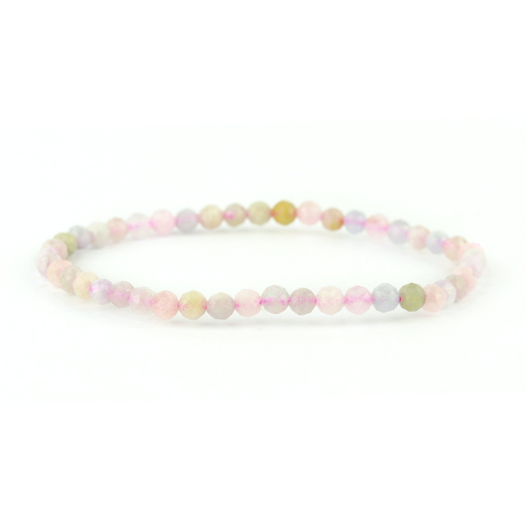 Faceted Mixed Beryl Stretch Bracelet 4mm