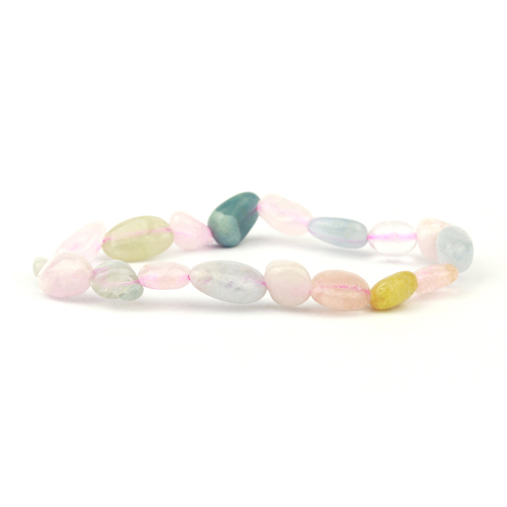 Mixed Beryl Pebbles Stretch Bracelet
