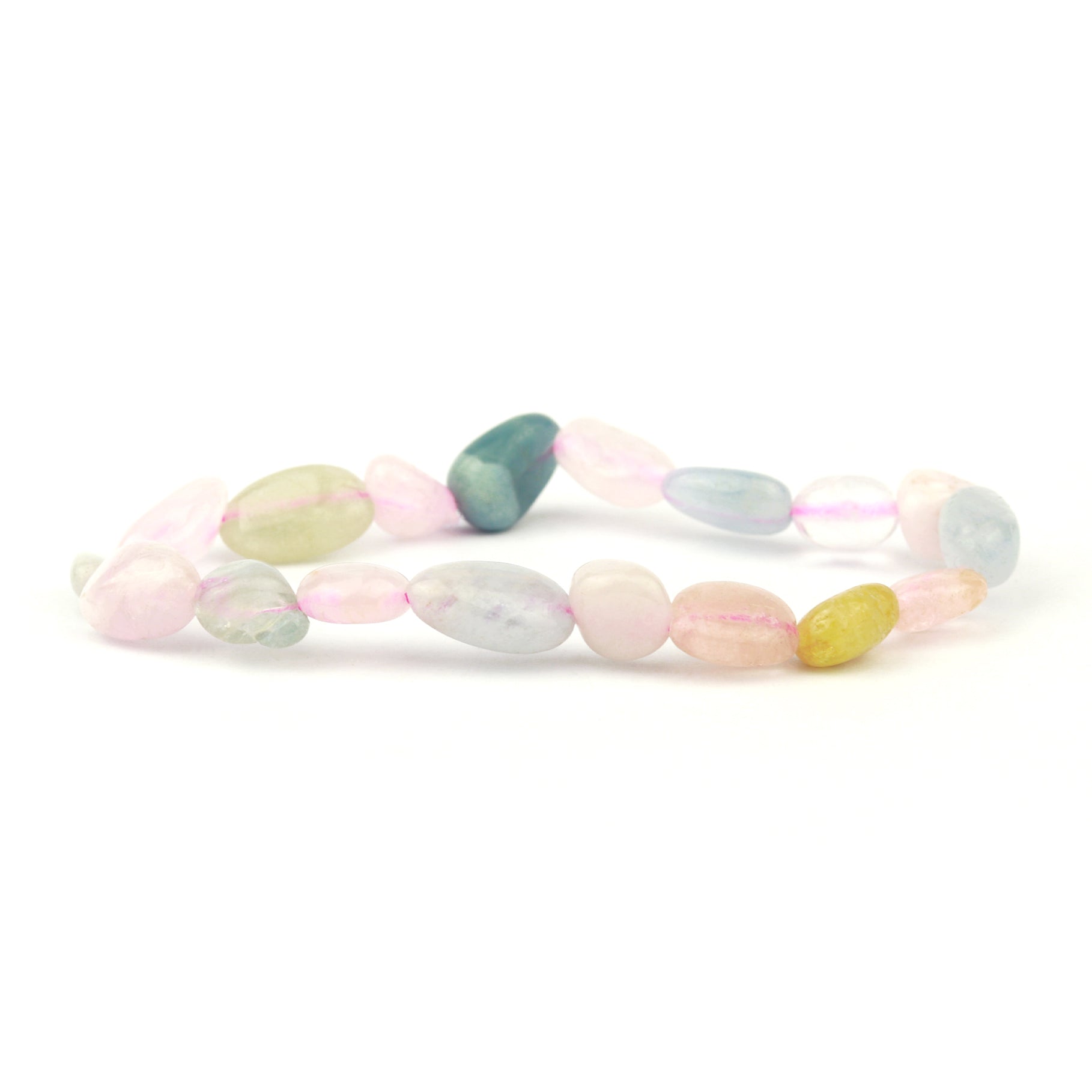Mixed Beryl Pebbles Stretch Bracelet