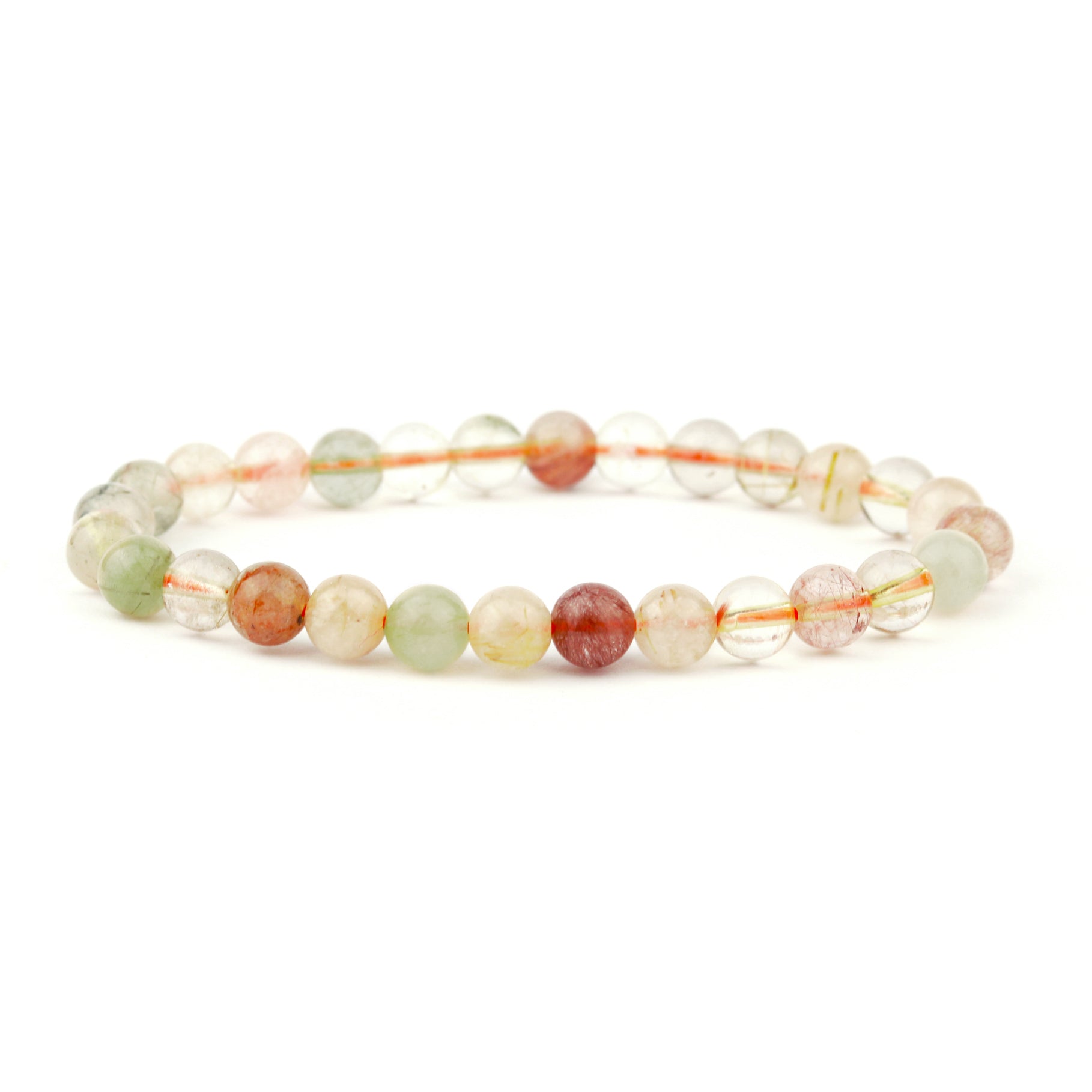 Mixed Rutilated Quartz Stretch Bracelet 6mm
