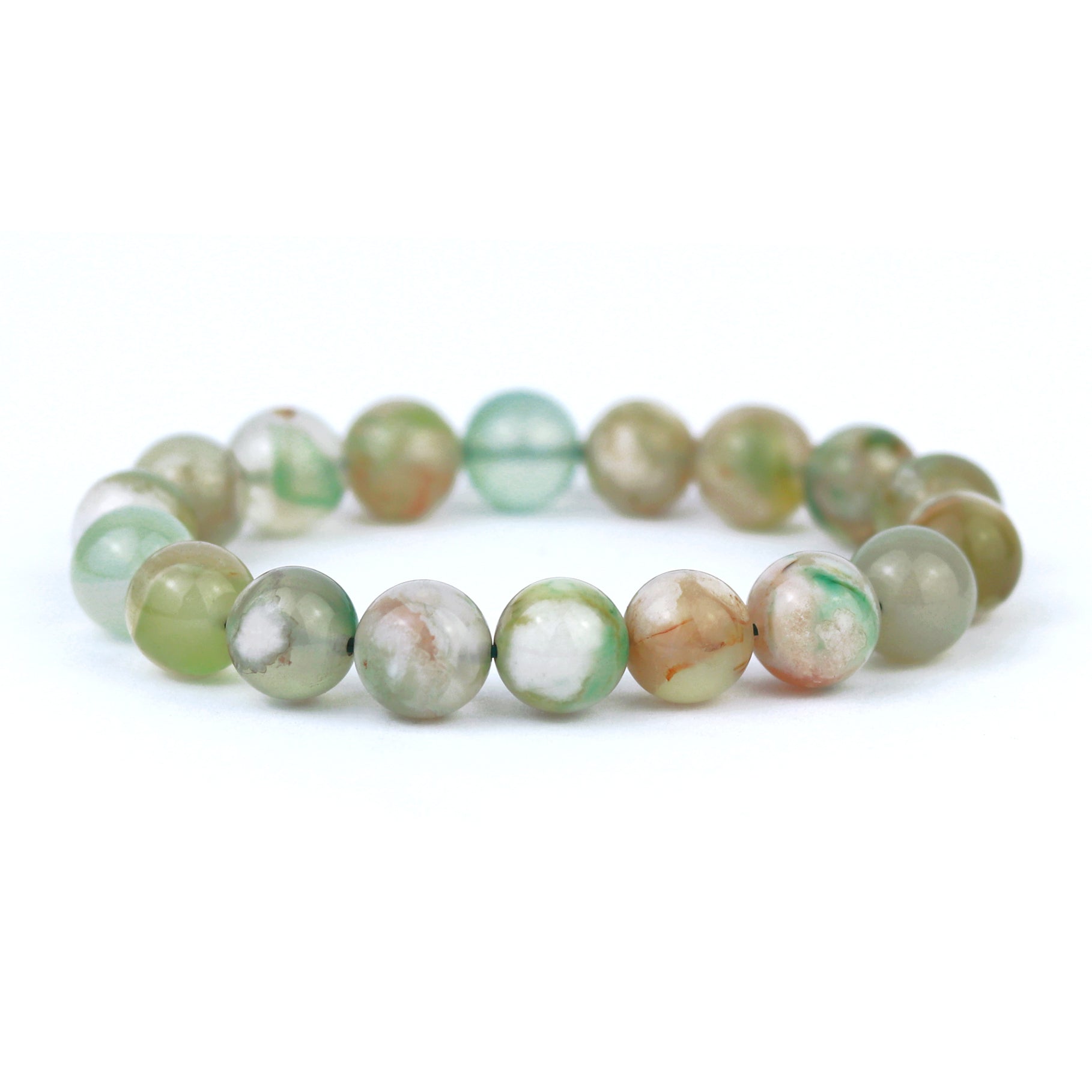 Mixed Sakura Agate Stretch Bracelet 10mm