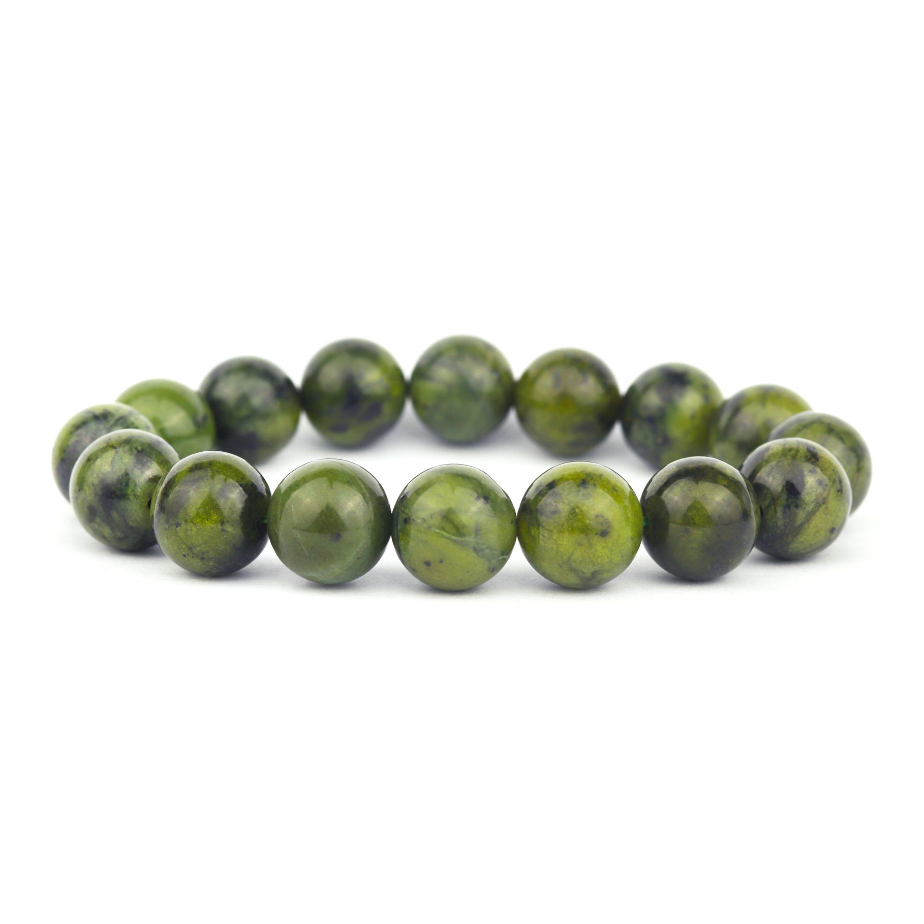 Nephrite Jade Stretch Bracelet 12mm