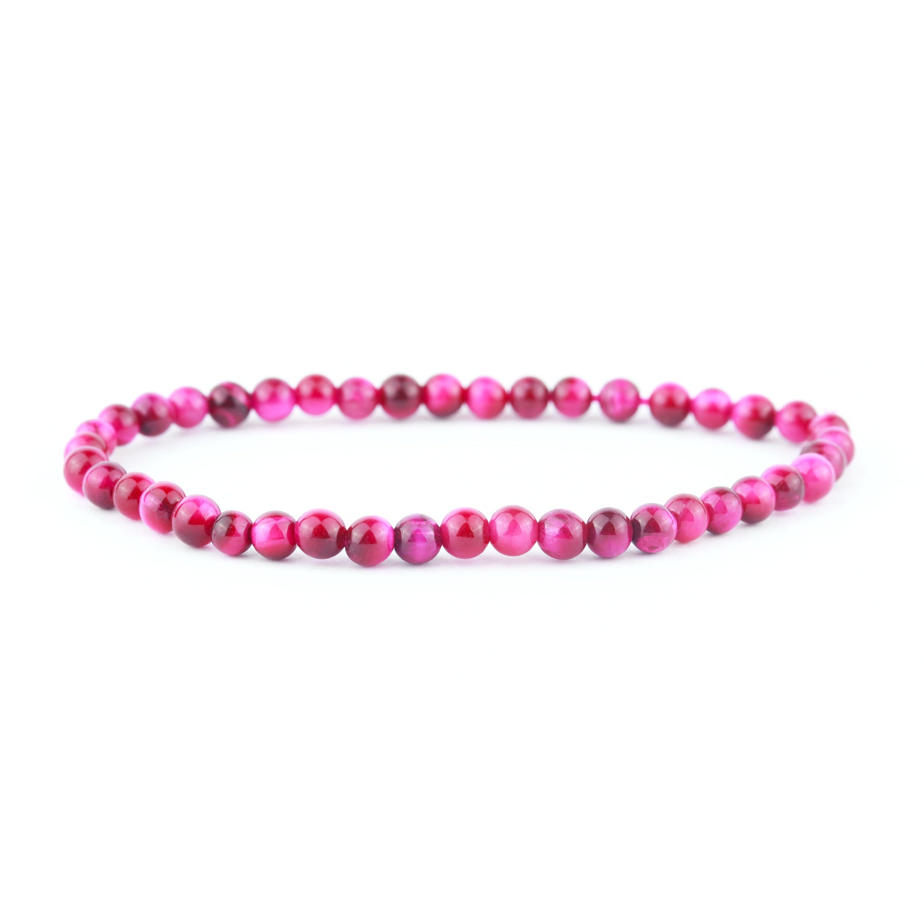 Pink Tiger Eye Stretch Bracelet 4mm