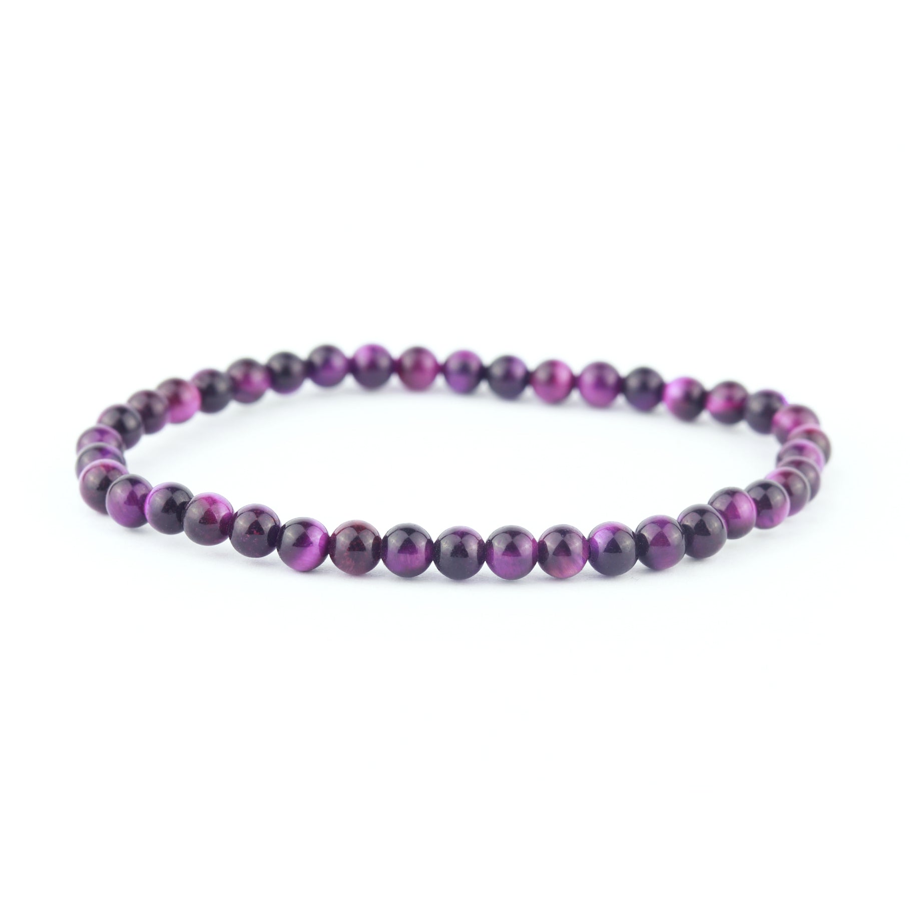 Purple Tiger Eye Stretch Bracelet 4mm