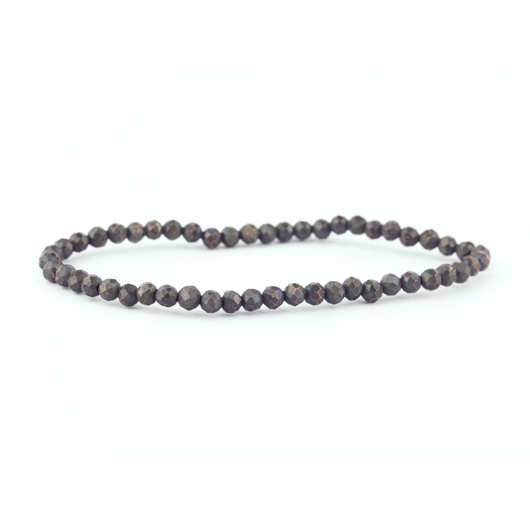 Faceted Pyrite Stretch Bracelet 3mm