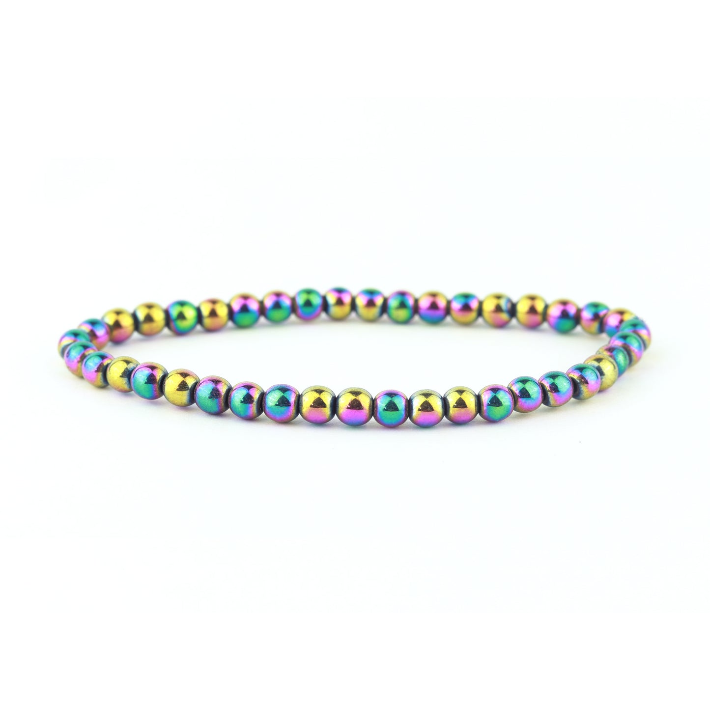 Rainbow Hematite Stretch Bracelet 4mm