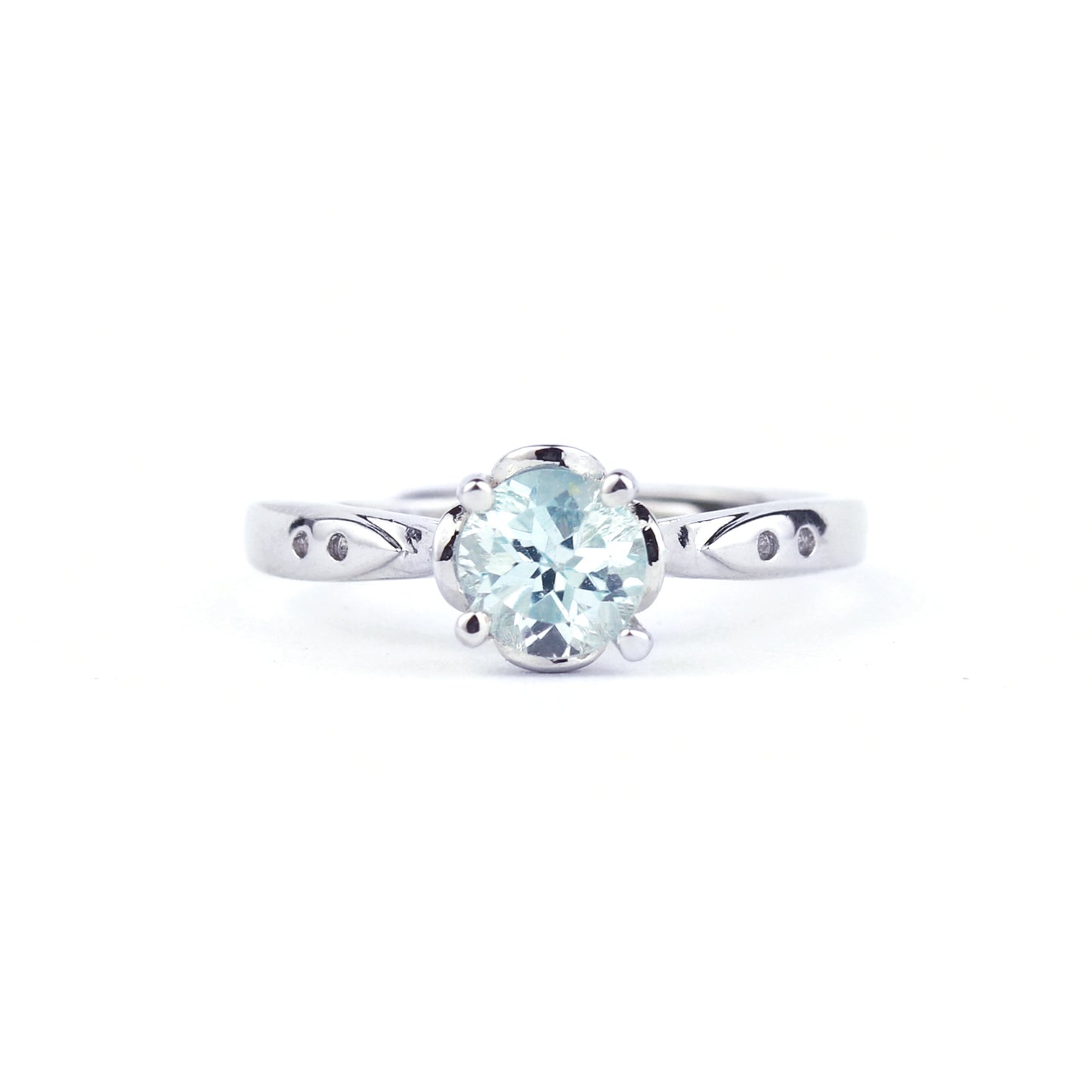 Blue Topaz Round Cut Adjustable Ring