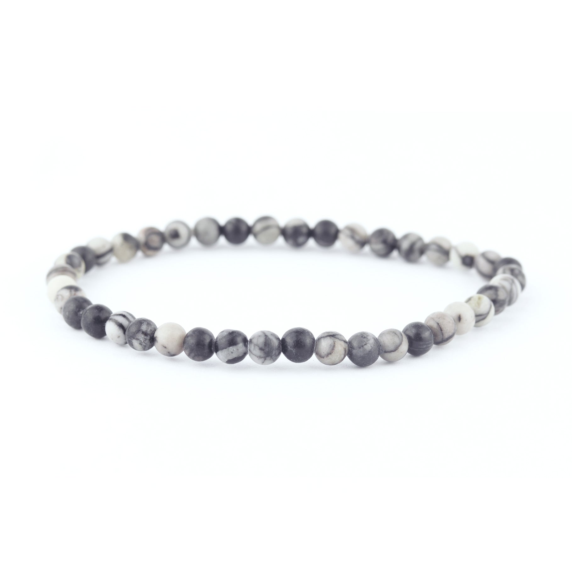 Spider Web Jasper Stretch Bracelet 4mm