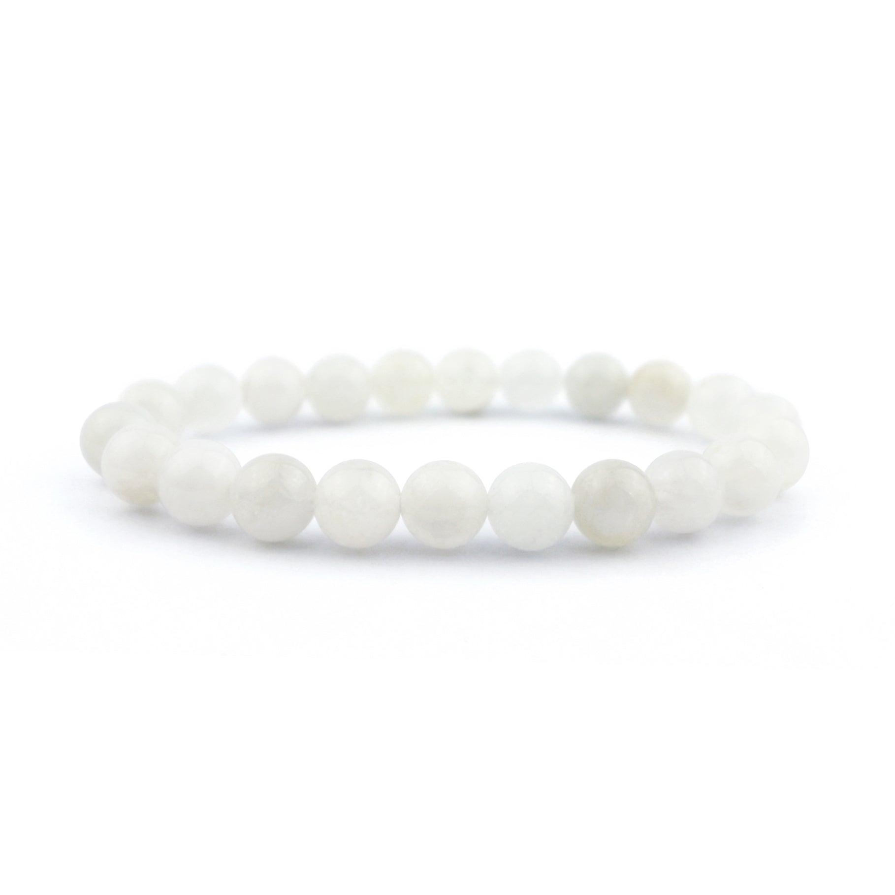 White Moonstone Stretch Bracelet 8mm