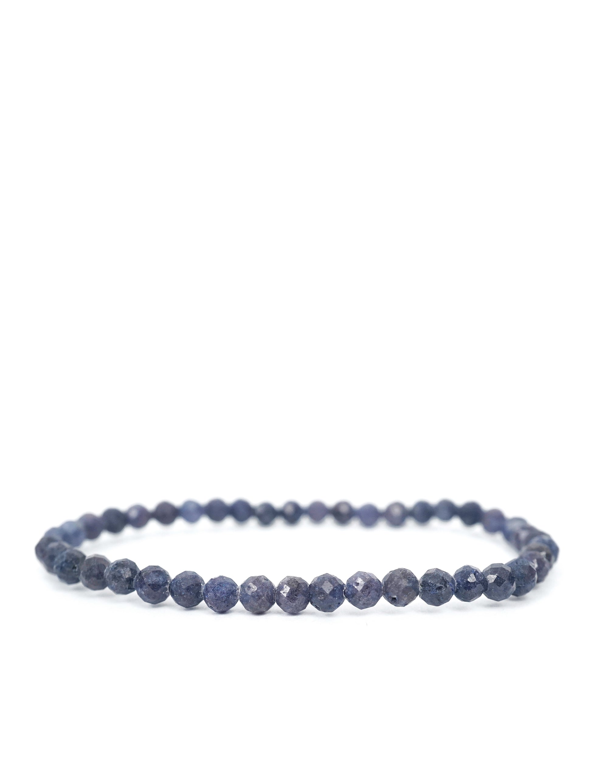 Faceted Sapphire Stretch Bracelet 4mm