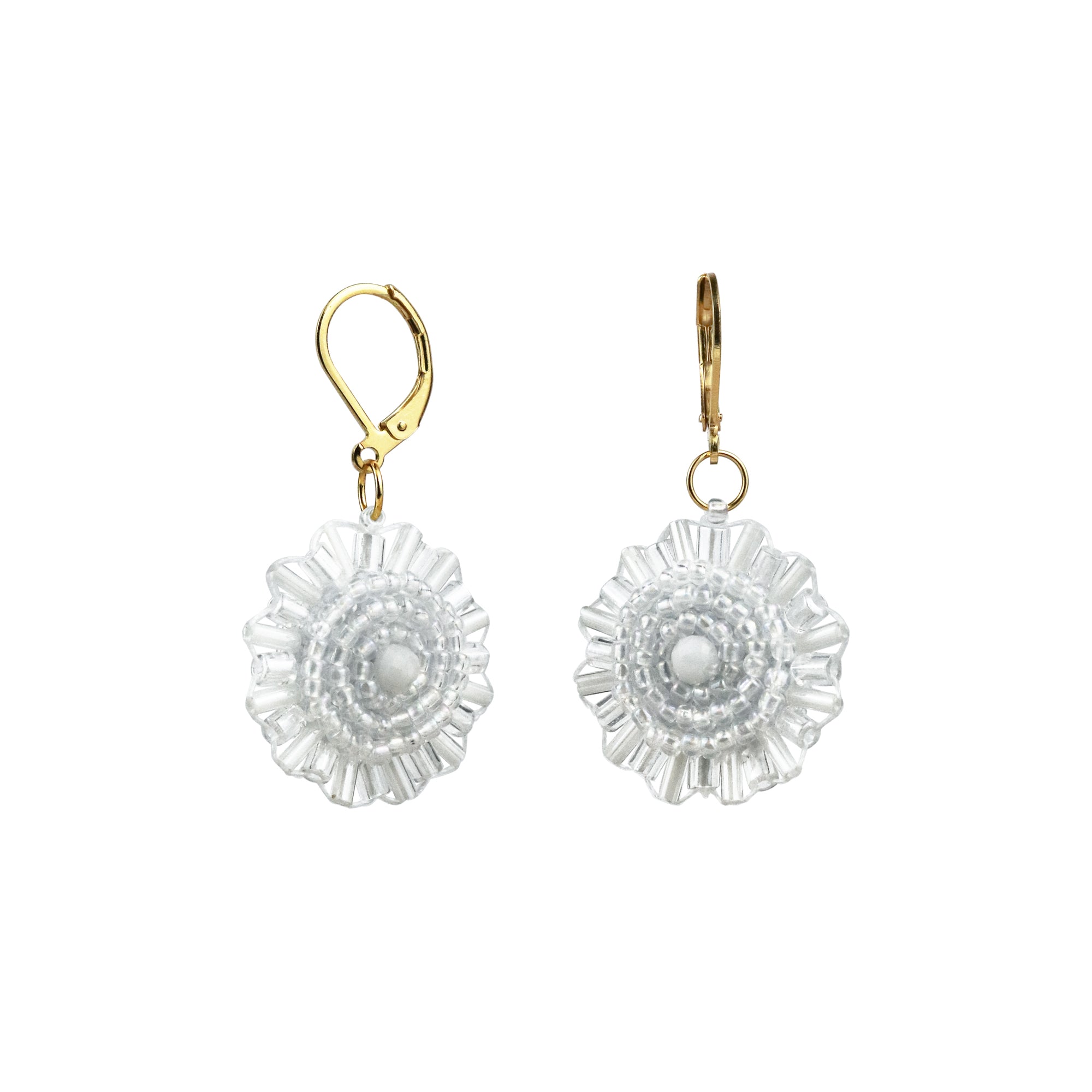 Stella Dangle Earrings in White Moonstone