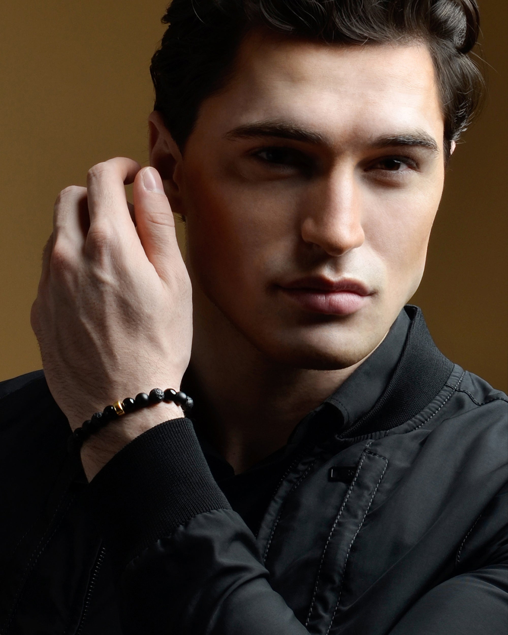 Damien 14k Gold Filled Bracelet in Noir