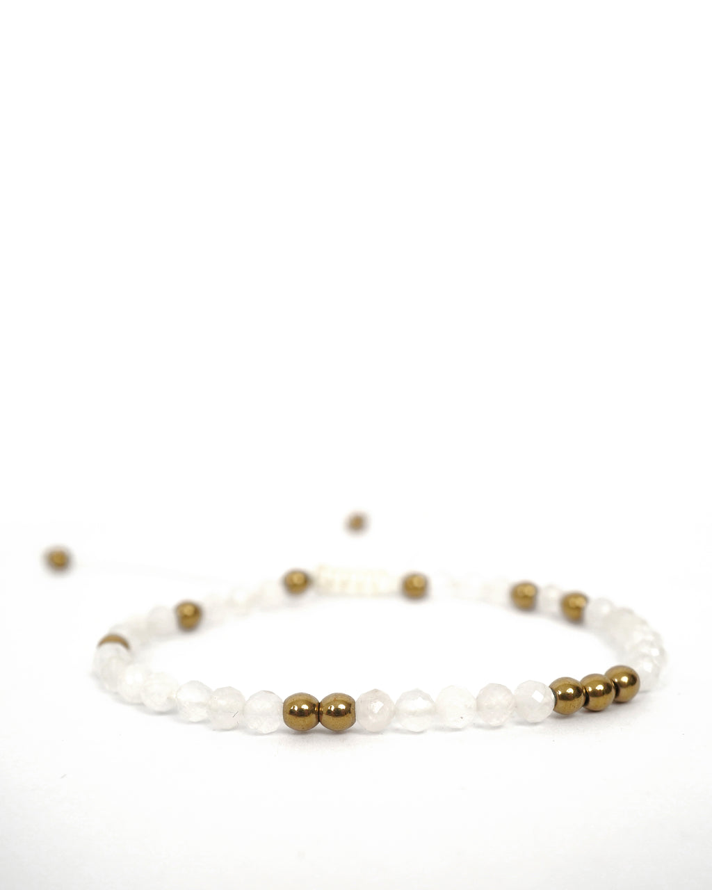 Cadence Pulse Bracelet in Faceted White Moonstone