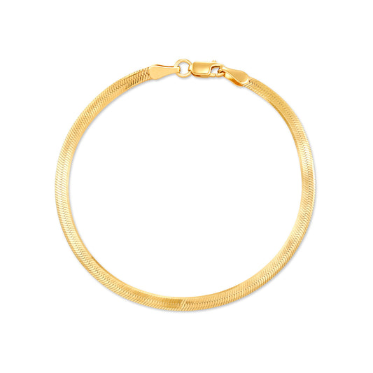 Herringbone Chain Bracelet in Gold Stainless Steel